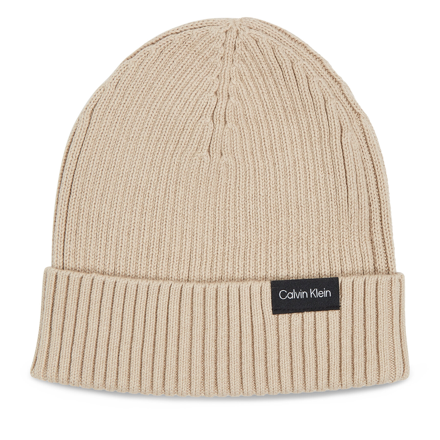 Calvin Klein Čepice Classic Cotton Rib Beanie K50K510982 Béžová - Pepit.cz