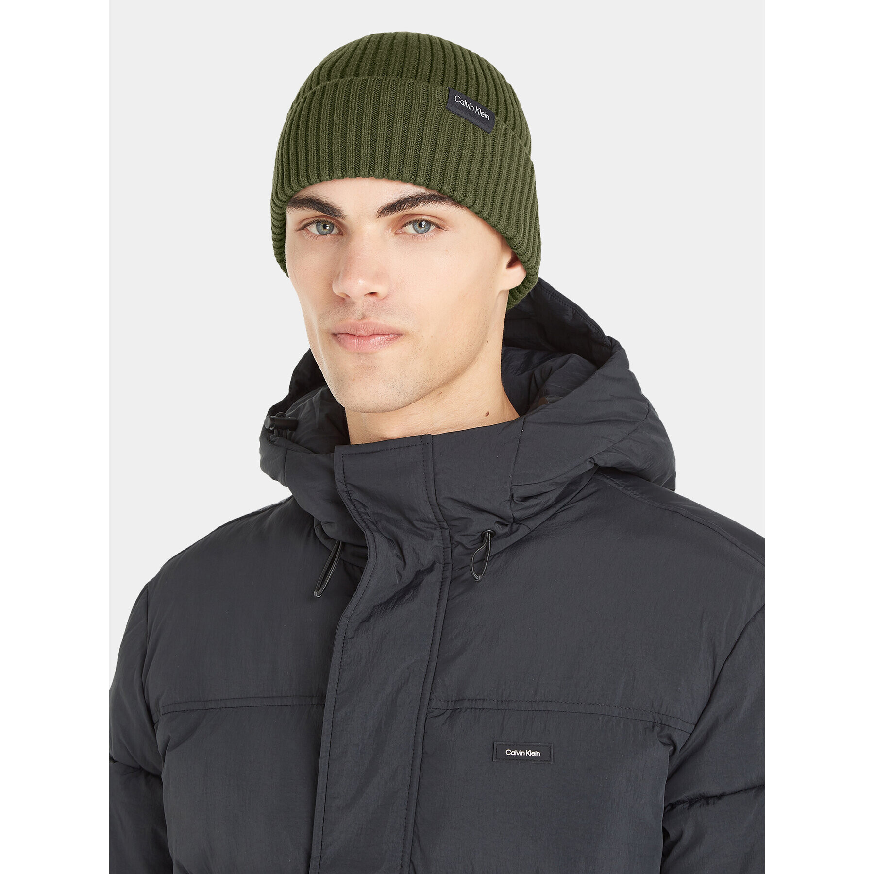 Calvin Klein Čepice Classic Cotton Rib Beanie K50K510982 Zelená - Pepit.cz