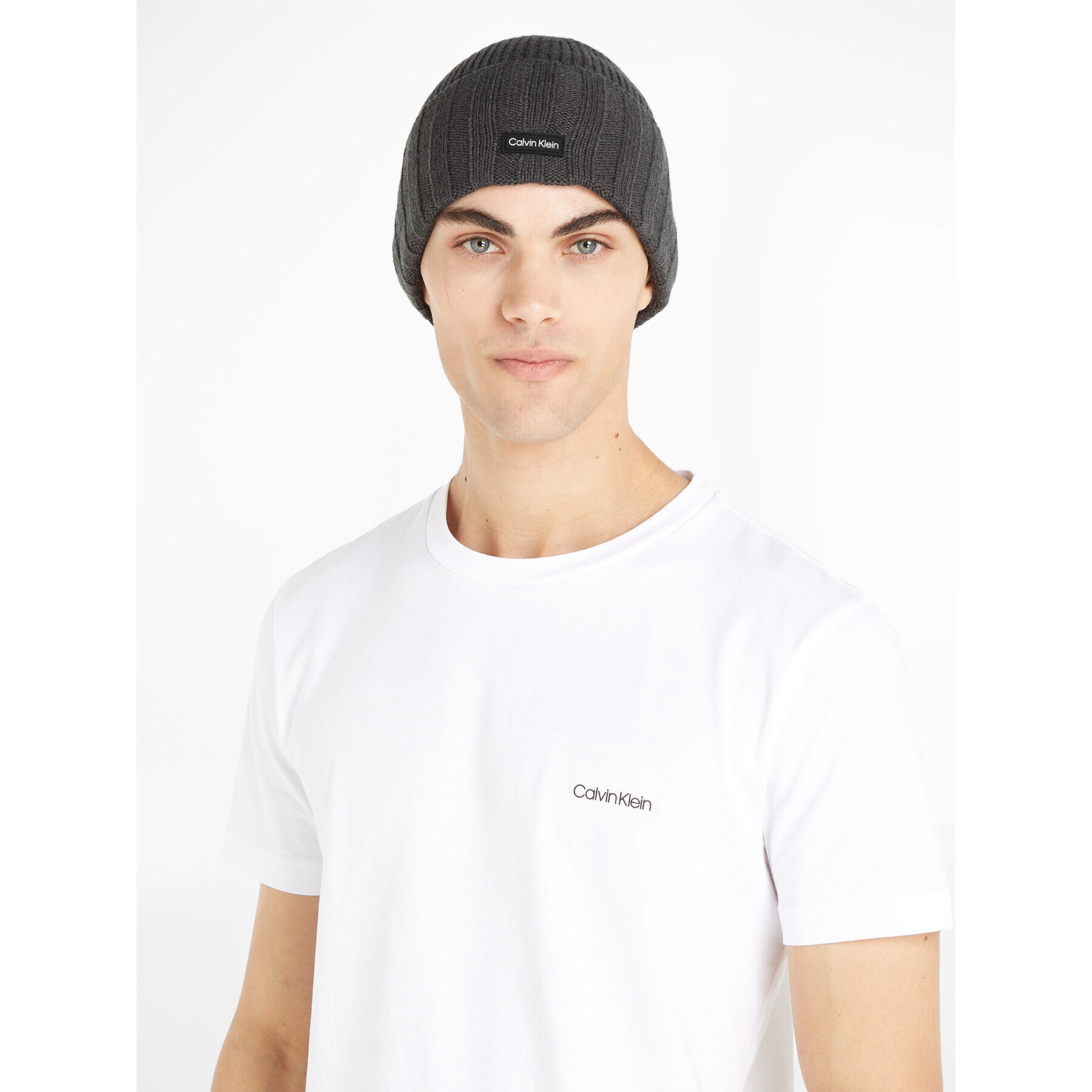 Calvin Klein Čepice Elevated Rib Beanie K50K510985 Šedá - Pepit.cz