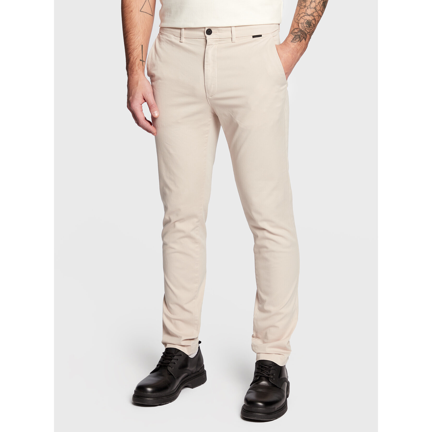 Calvin Klein Chino kalhoty K10K109911 Béžová Slim Fit - Pepit.cz