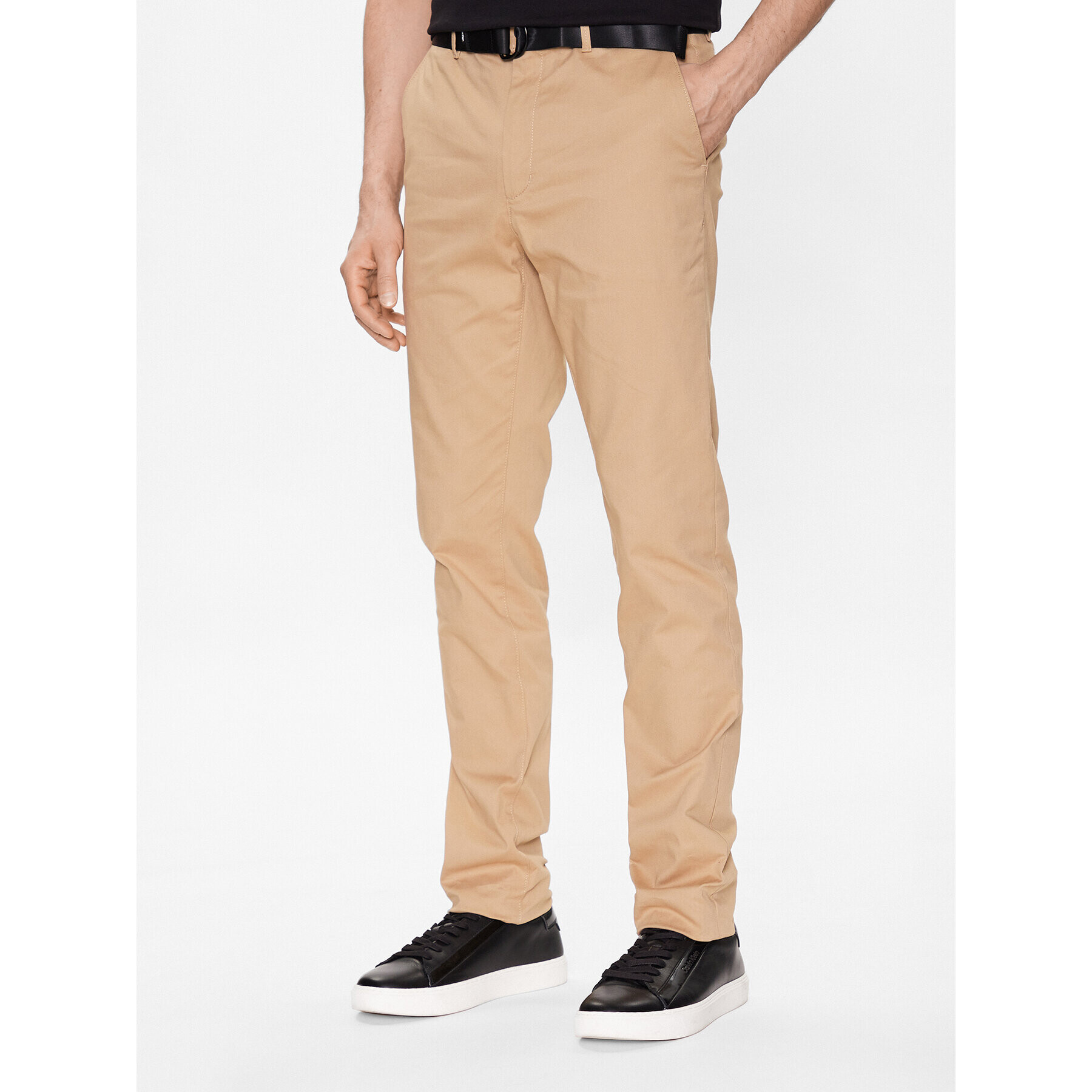 Calvin Klein Chino kalhoty Modern Twill K10K110979 Béžová Slim Fit - Pepit.cz