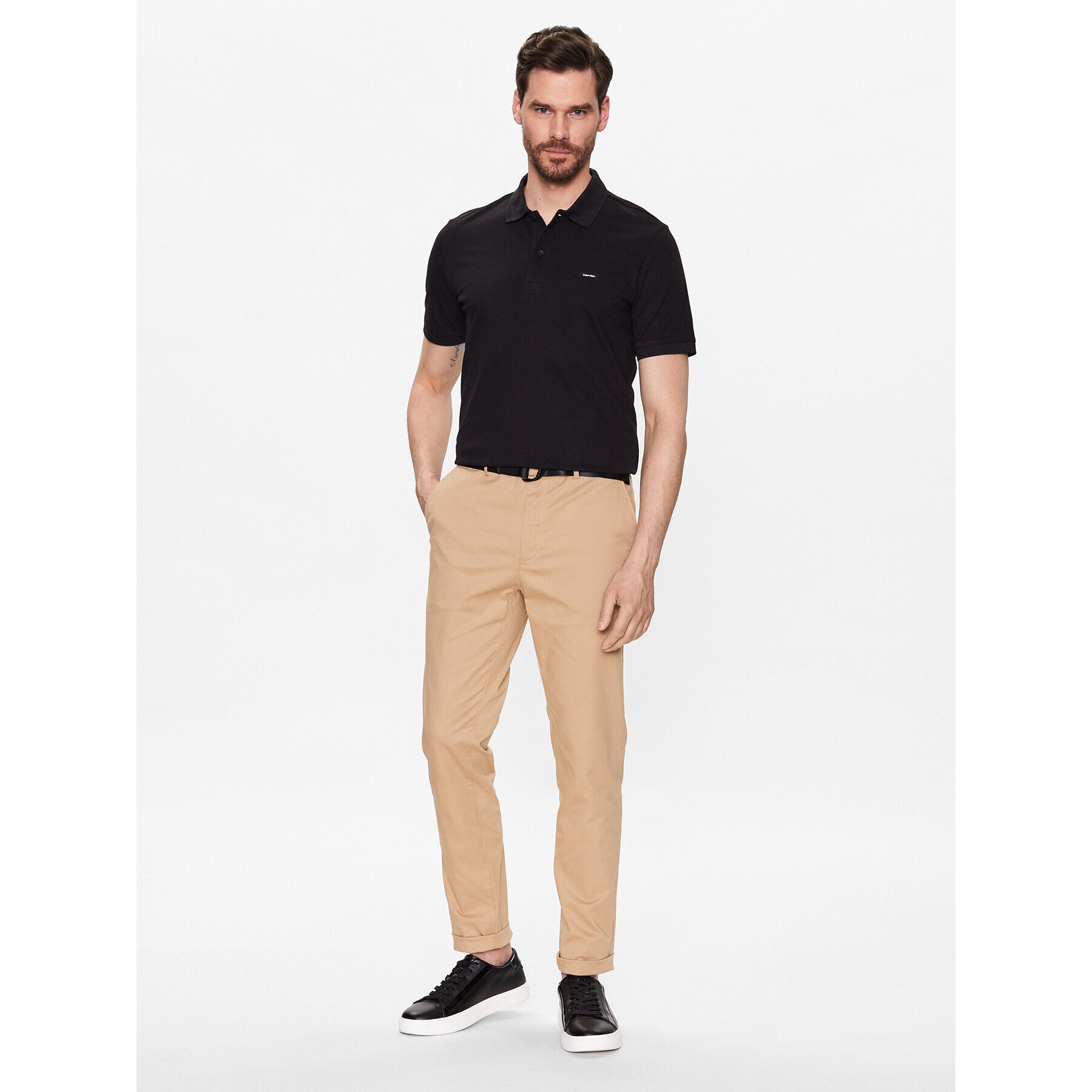 Calvin Klein Chino kalhoty Modern Twill K10K110979 Béžová Slim Fit - Pepit.cz