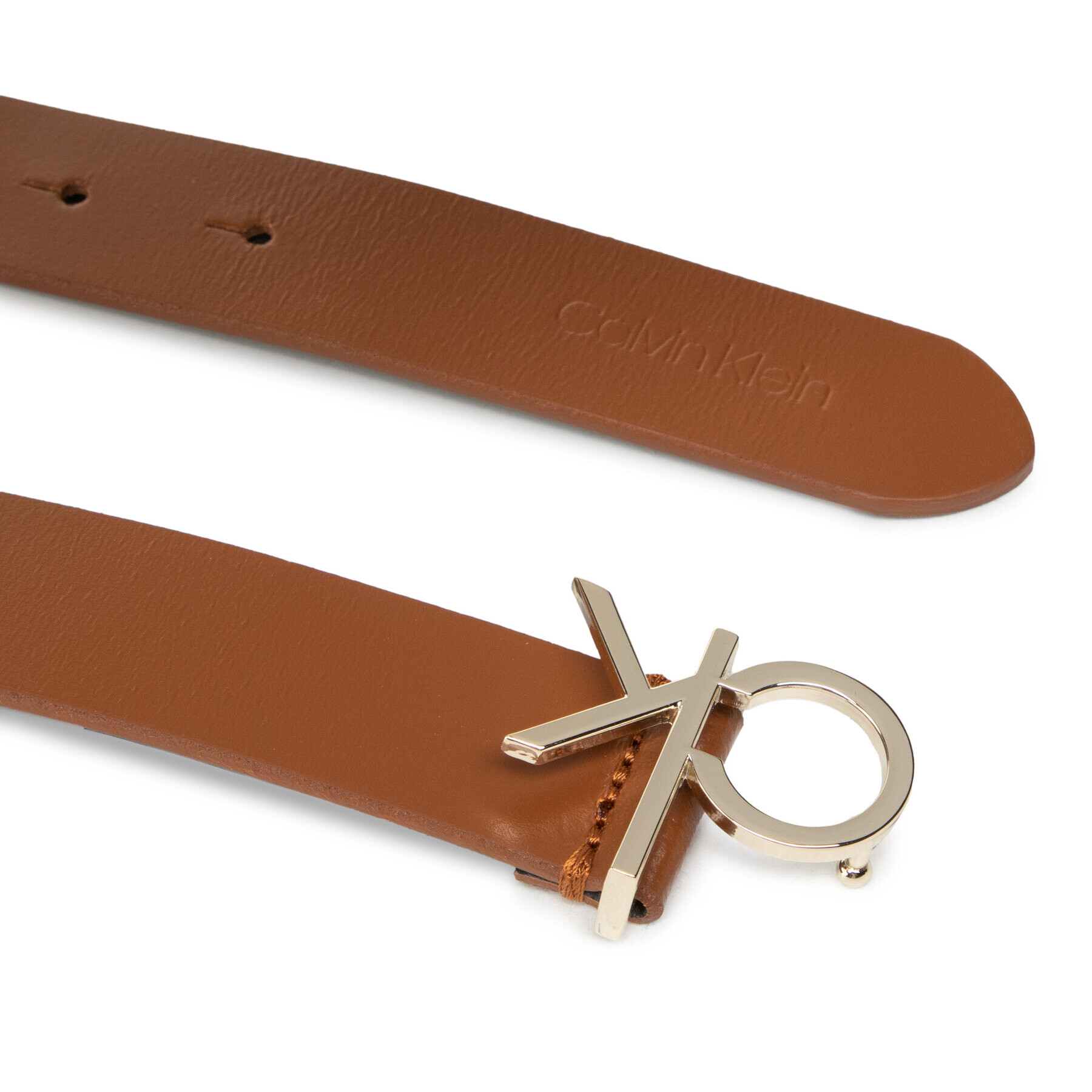 Calvin Klein Dámský pásek Ck Logo Belt 30mm K60K606716 Hnědá - Pepit.cz