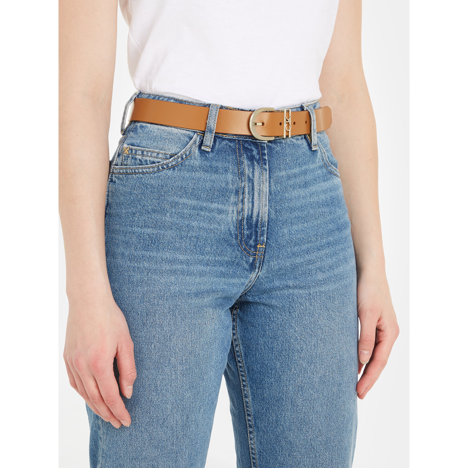 Calvin Klein Dámský pásek Ck Must Ck Loop Belt K60K610387 Hnědá - Pepit.cz