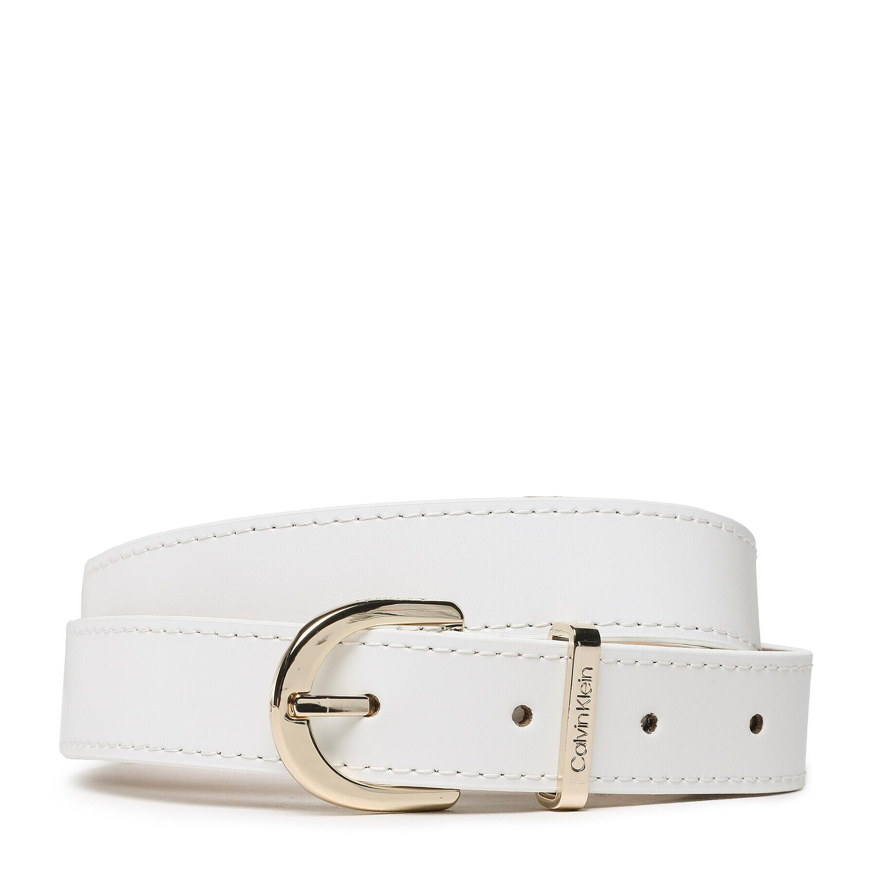 Calvin Klein Dámský pásek Ck Must Metal Loop Rnd Belt 25 Mm K60K610158 Bílá - Pepit.cz