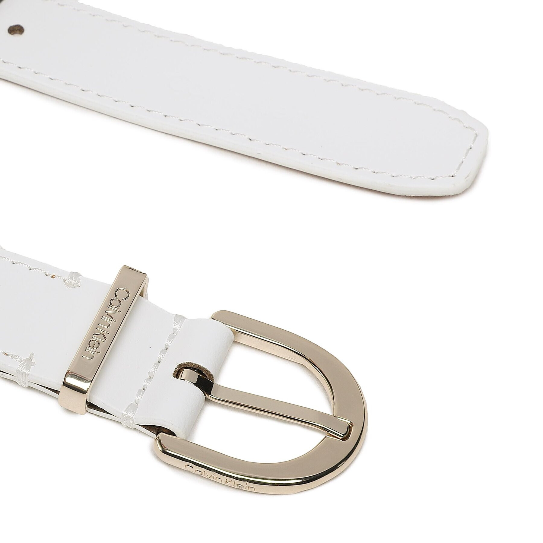 Calvin Klein Dámský pásek Ck Must Metal Loop Rnd Belt 25 Mm K60K610158 Bílá - Pepit.cz