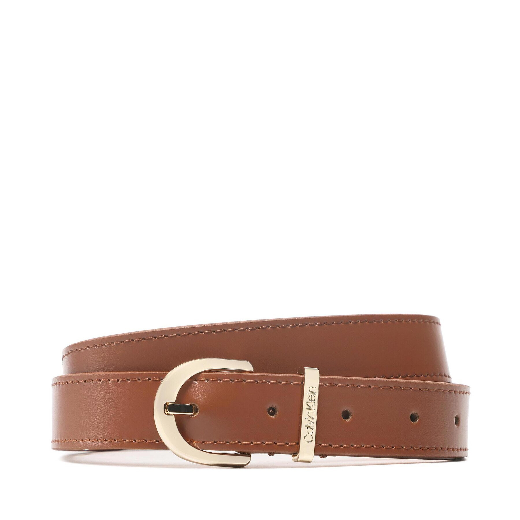 Calvin Klein Dámský pásek Ck Must Metal Loop Rnd Belt 25mm K60K610158 Hnědá - Pepit.cz