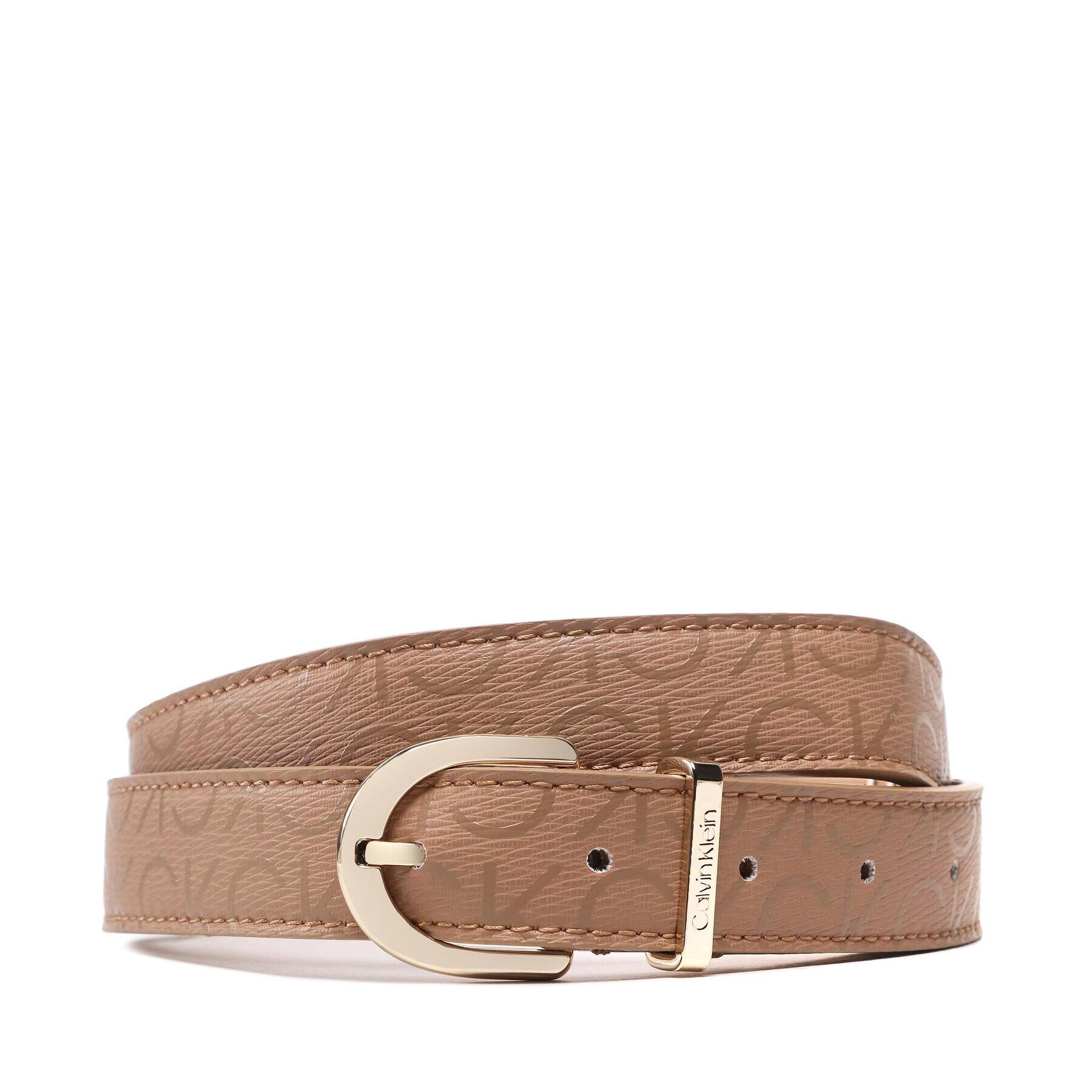 Calvin Klein Dámský pásek Ck Must Rnd Belt 25Mm Epi Mono K60K610009 Béžová - Pepit.cz