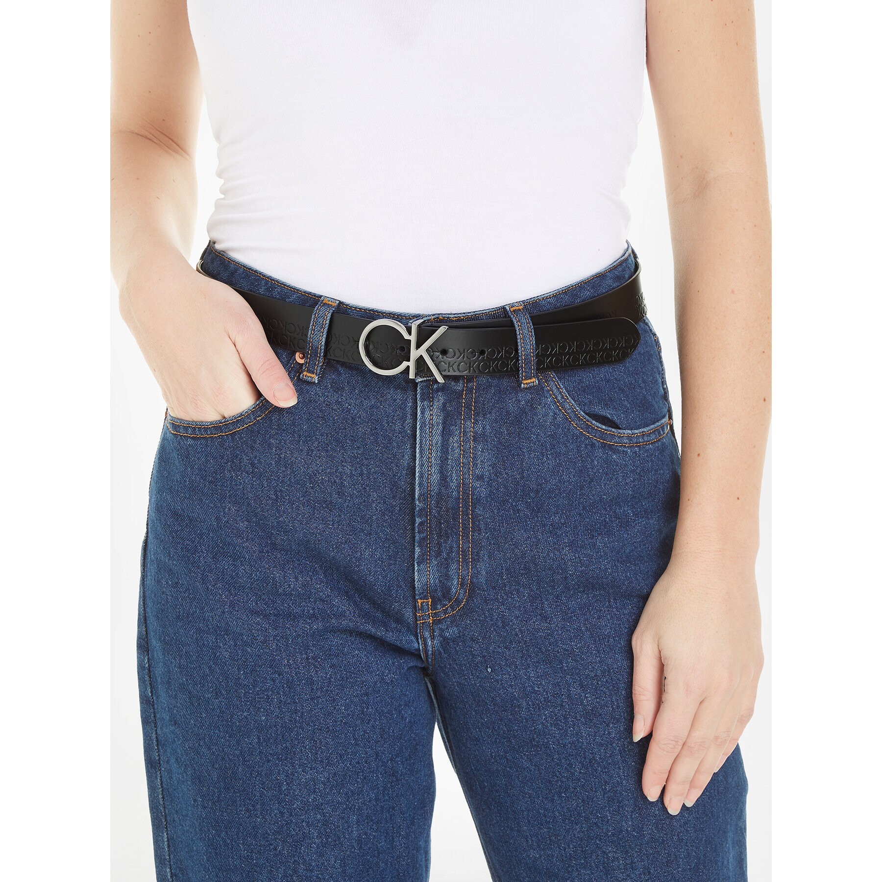 Calvin Klein Dámský pásek Re-Lock Ck Logo Belt K60K611306 Černá - Pepit.cz