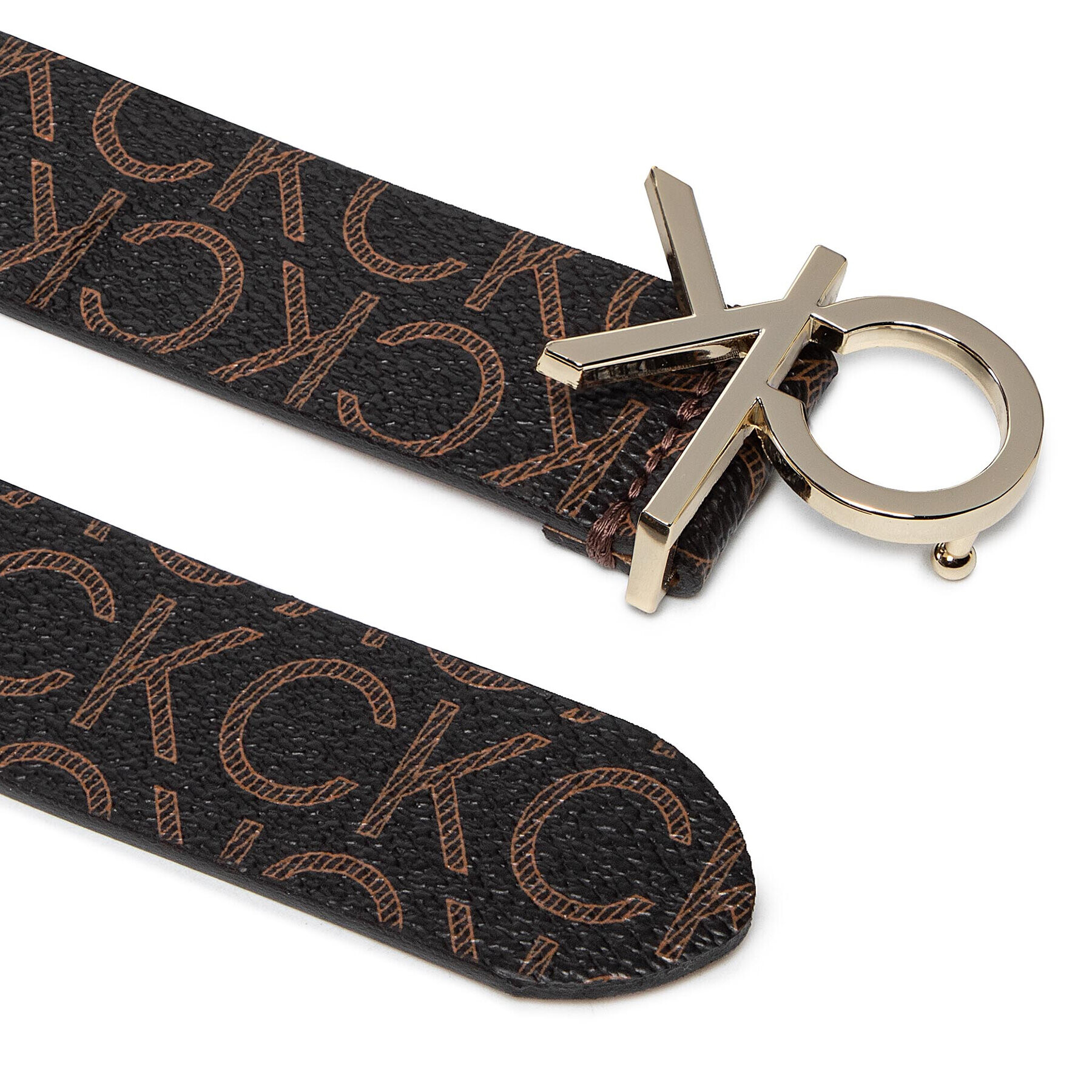 Calvin Klein Dámský pásek Re-Lock Logo Belt 30Mm Mono K60K609001 Hnědá - Pepit.cz