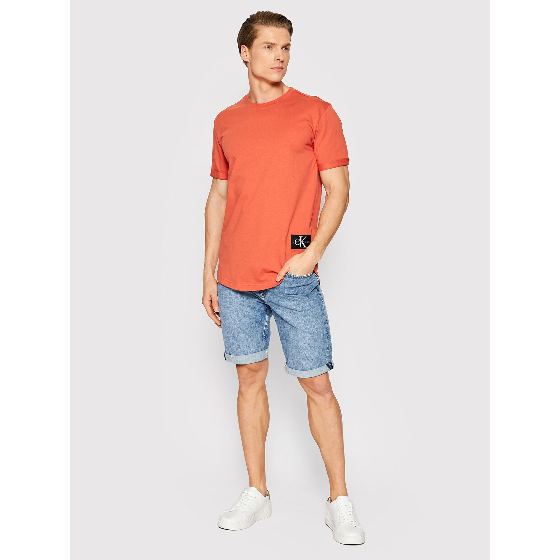 Calvin Klein Džínové šortky K10K108675 Modrá Slim Fit - Pepit.cz