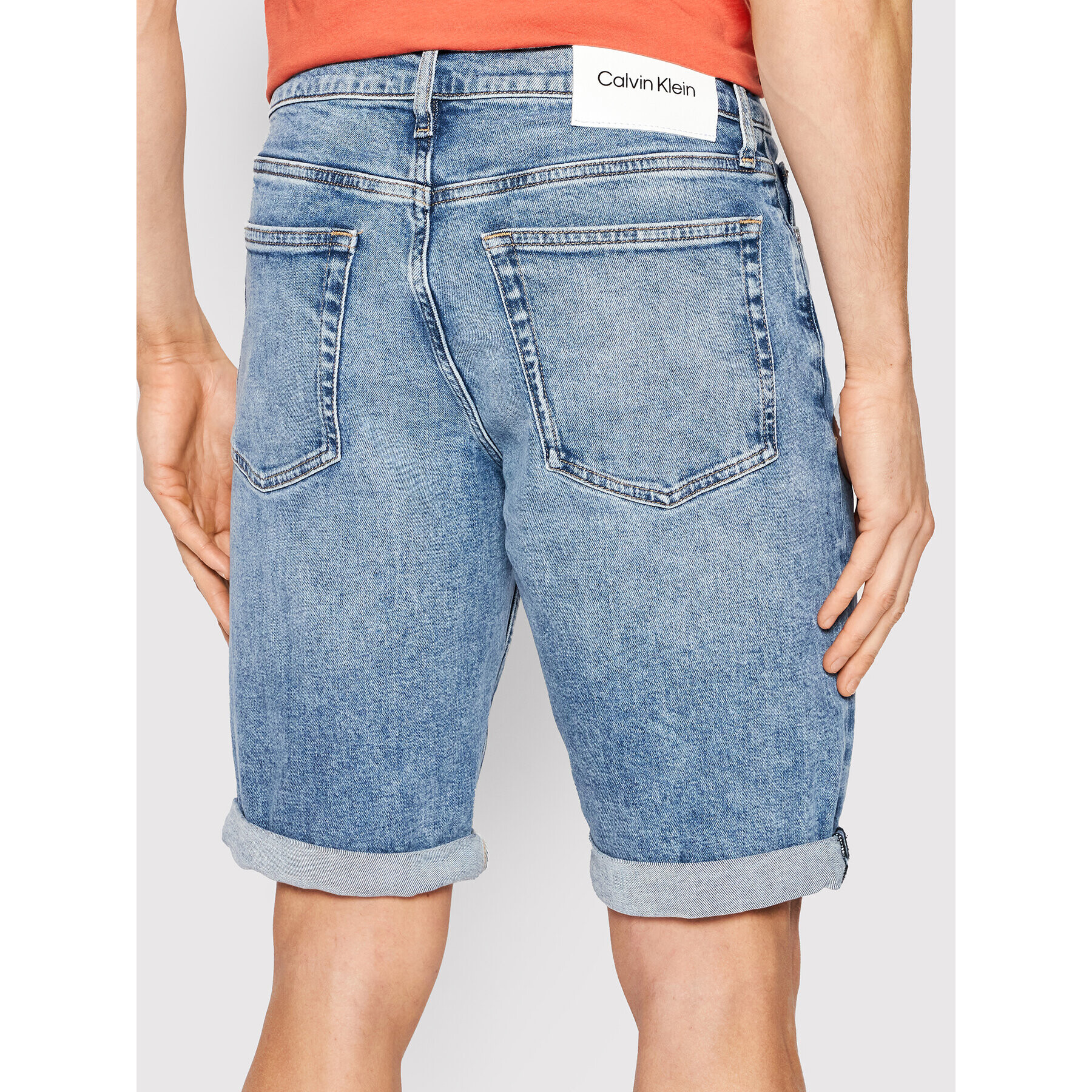 Calvin Klein Džínové šortky K10K108675 Modrá Slim Fit - Pepit.cz