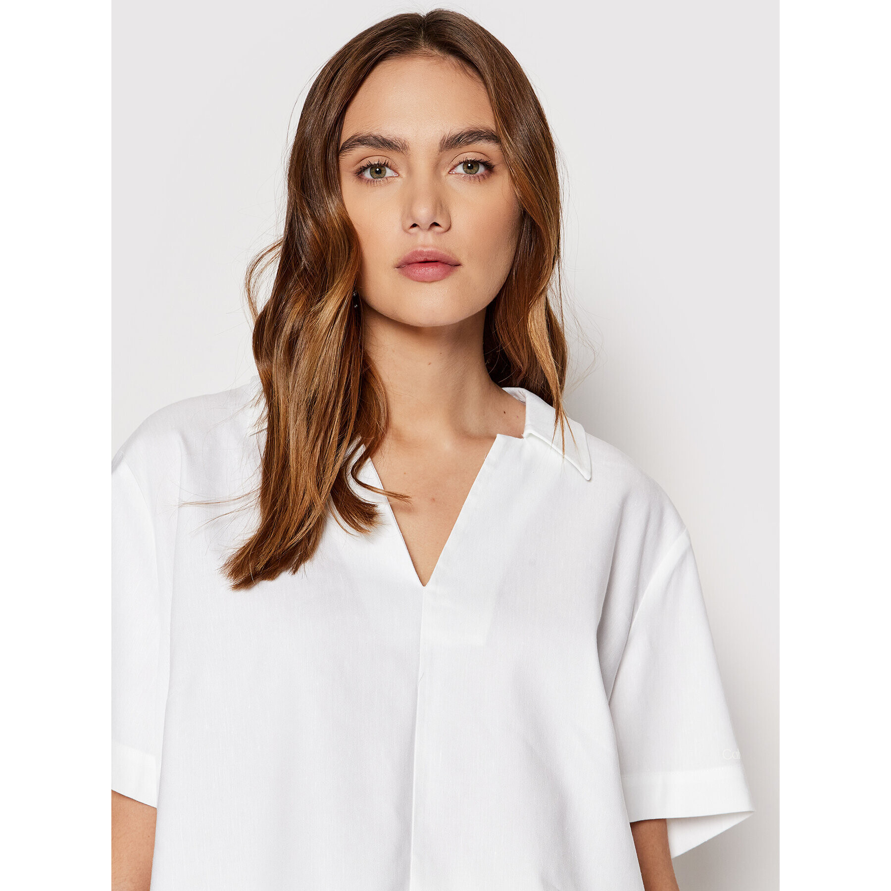 Calvin Klein Halenka Inclusive K20K204392 Bílá Relaxed Fit - Pepit.cz