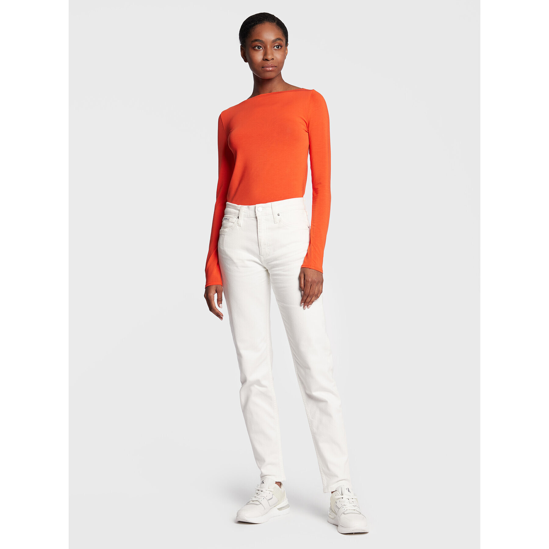 Calvin Klein Halenka K20K204781 Oranžová Slim Fit - Pepit.cz