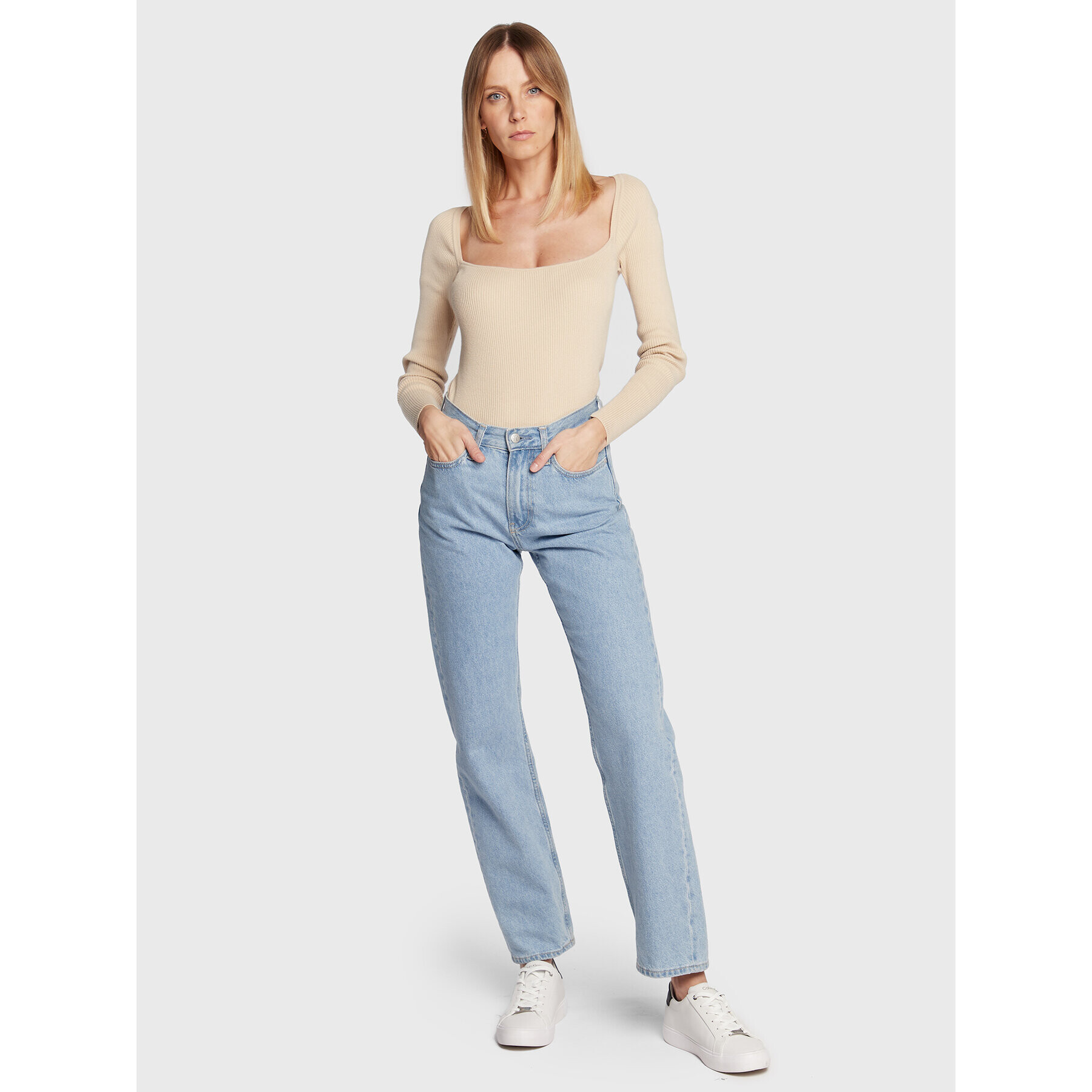 Calvin Klein Halenka Square K20K205096 Béžová Slim Fit - Pepit.cz