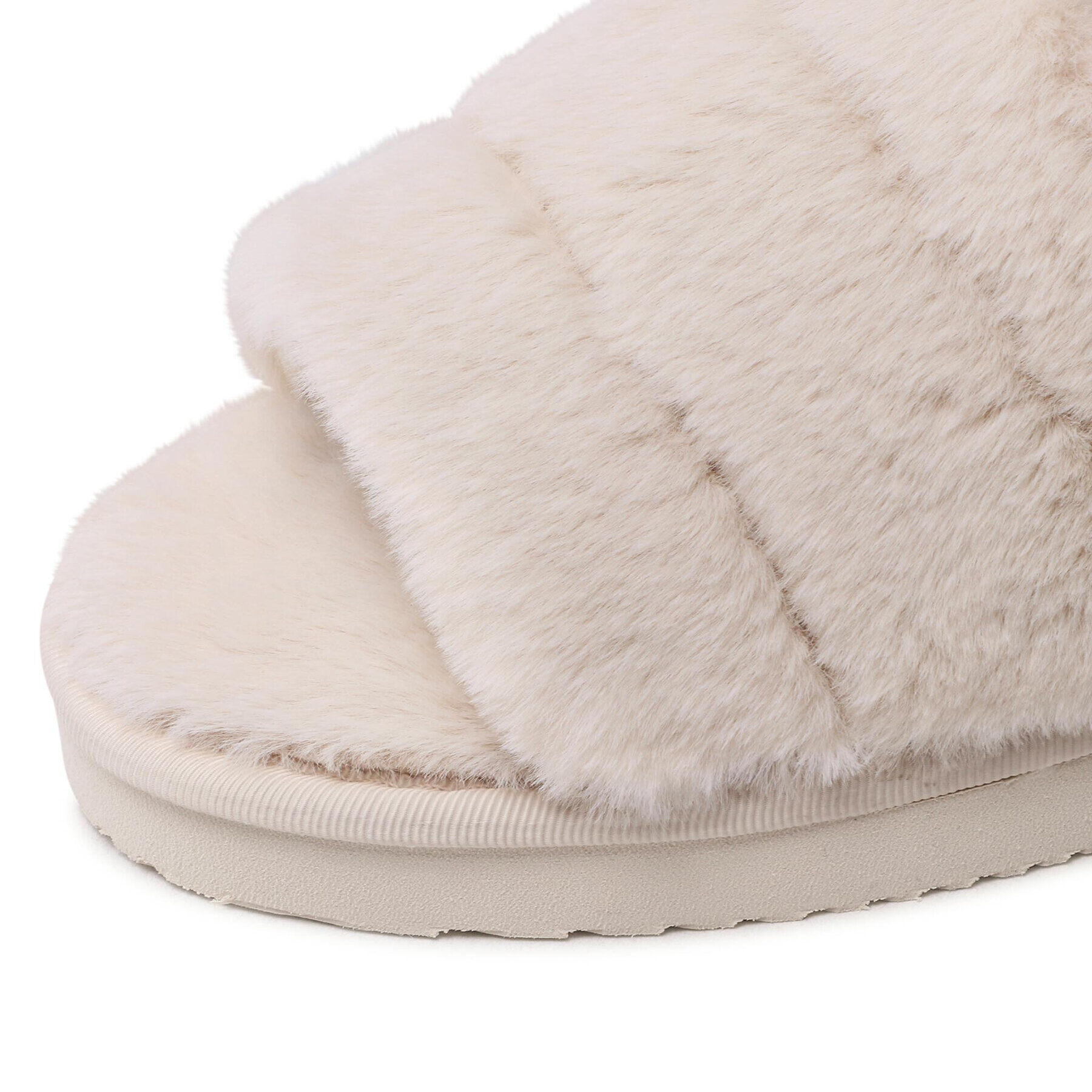 Calvin Klein Jeans Bačkory Home Slipper Fakefur Elastic YW0YW00751 Béžová - Pepit.cz