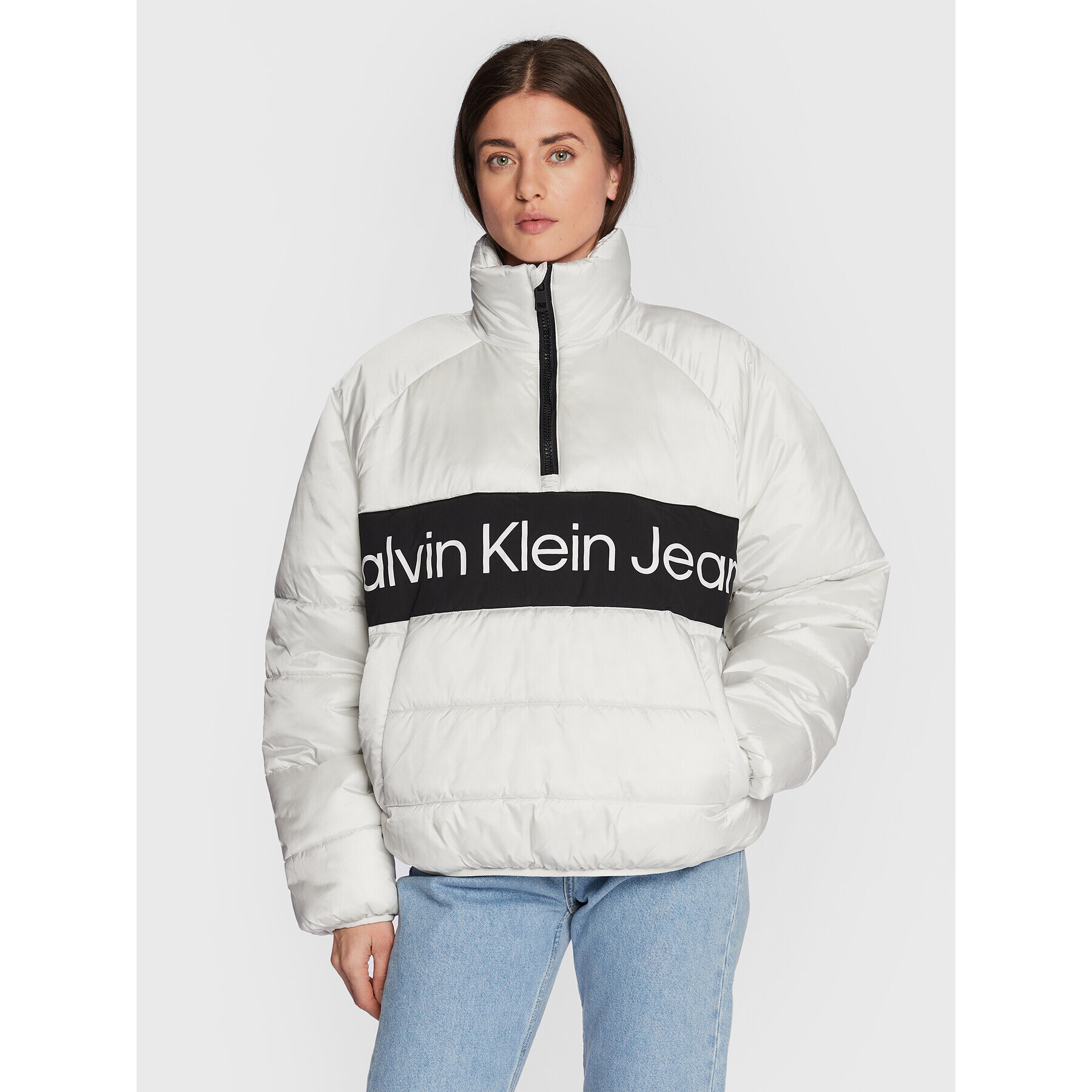 Calvin Klein Jeans Bunda anorak J30J321966 Šedá Regular Fit - Pepit.cz