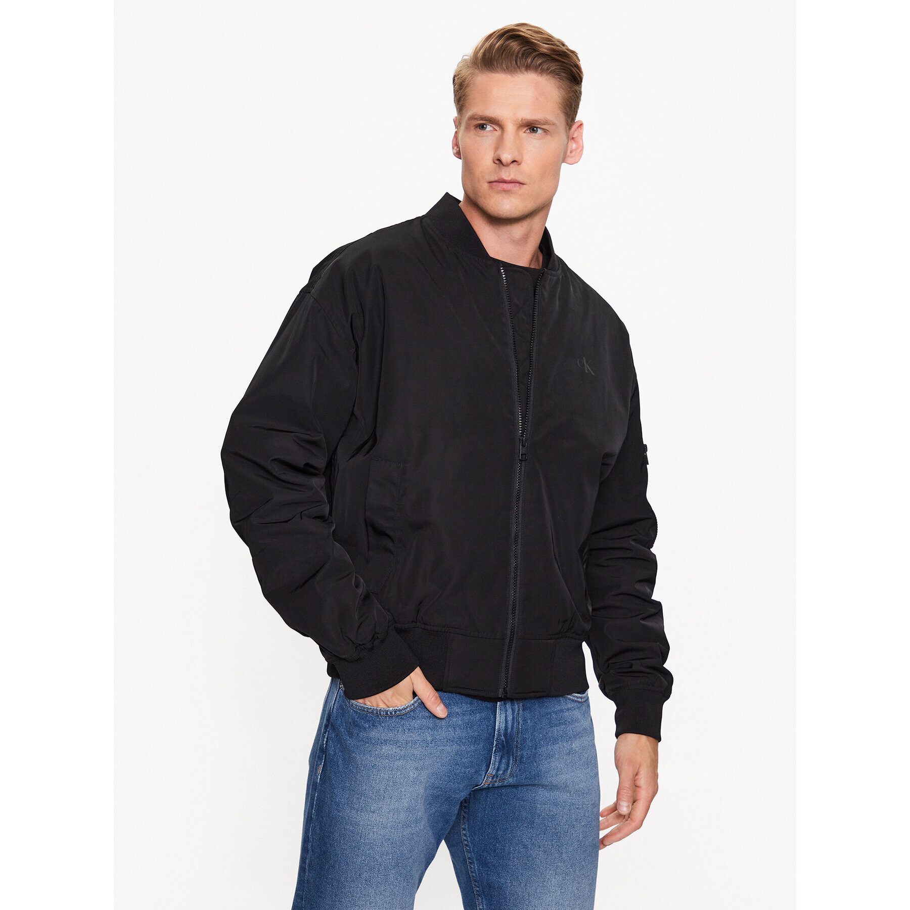 Calvin Klein Jeans Bunda bomber J30J323842 Černá Regular Fit - Pepit.cz