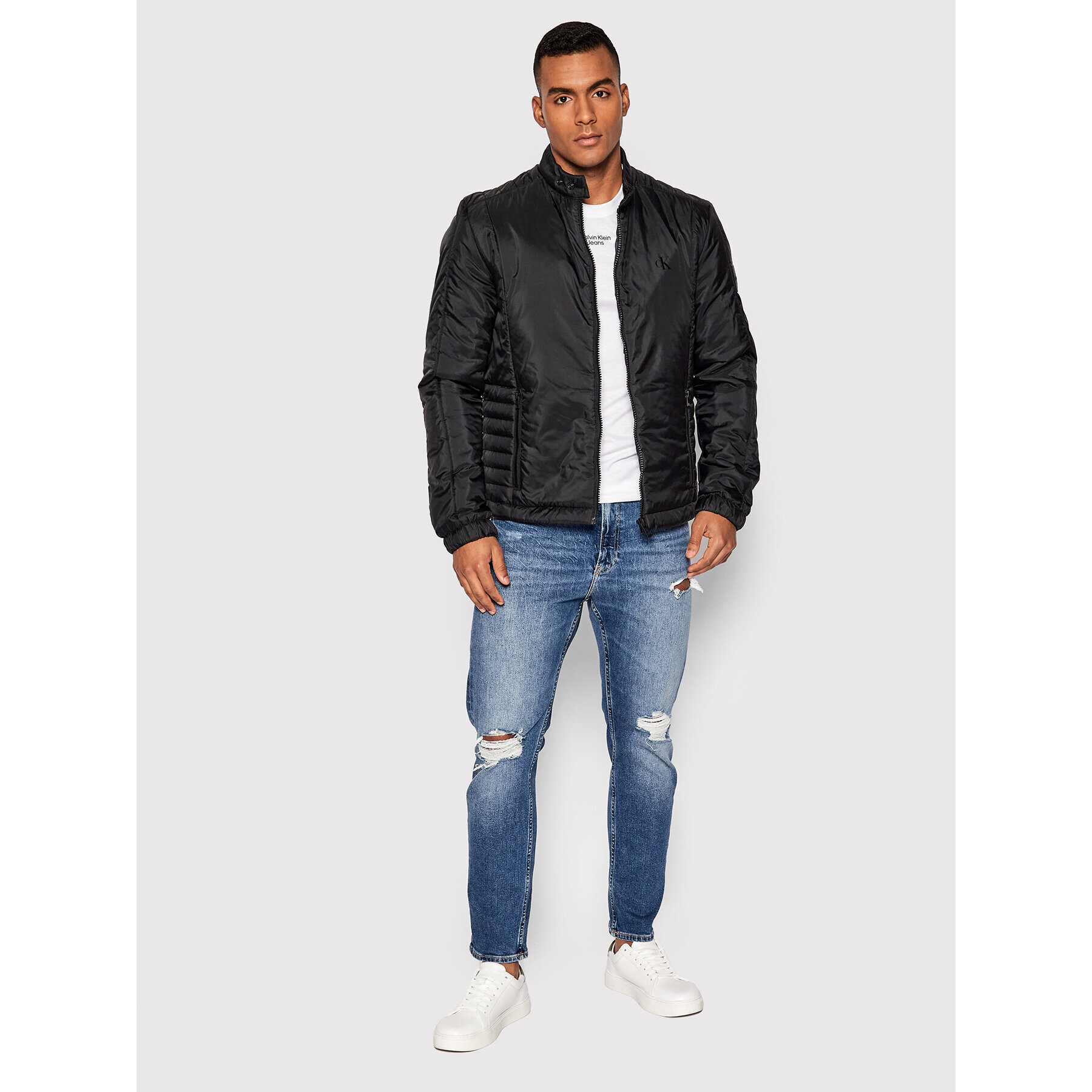 Calvin Klein Jeans Bunda pro přechodné období J30J320927 Černá Regular Fit - Pepit.cz