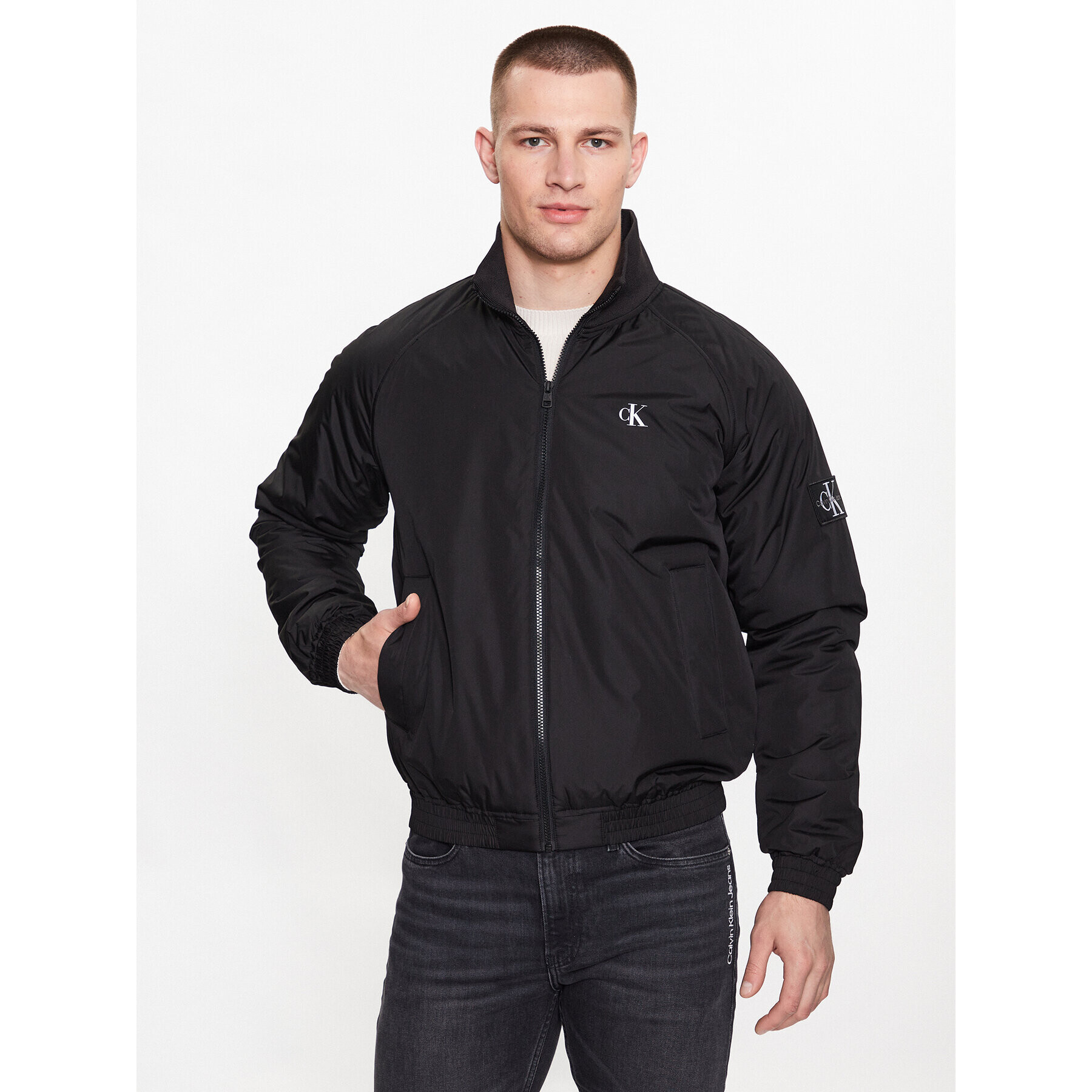 Calvin Klein Jeans Bunda bomber Harrington J30J323466 Černá Regular Fit - Pepit.cz