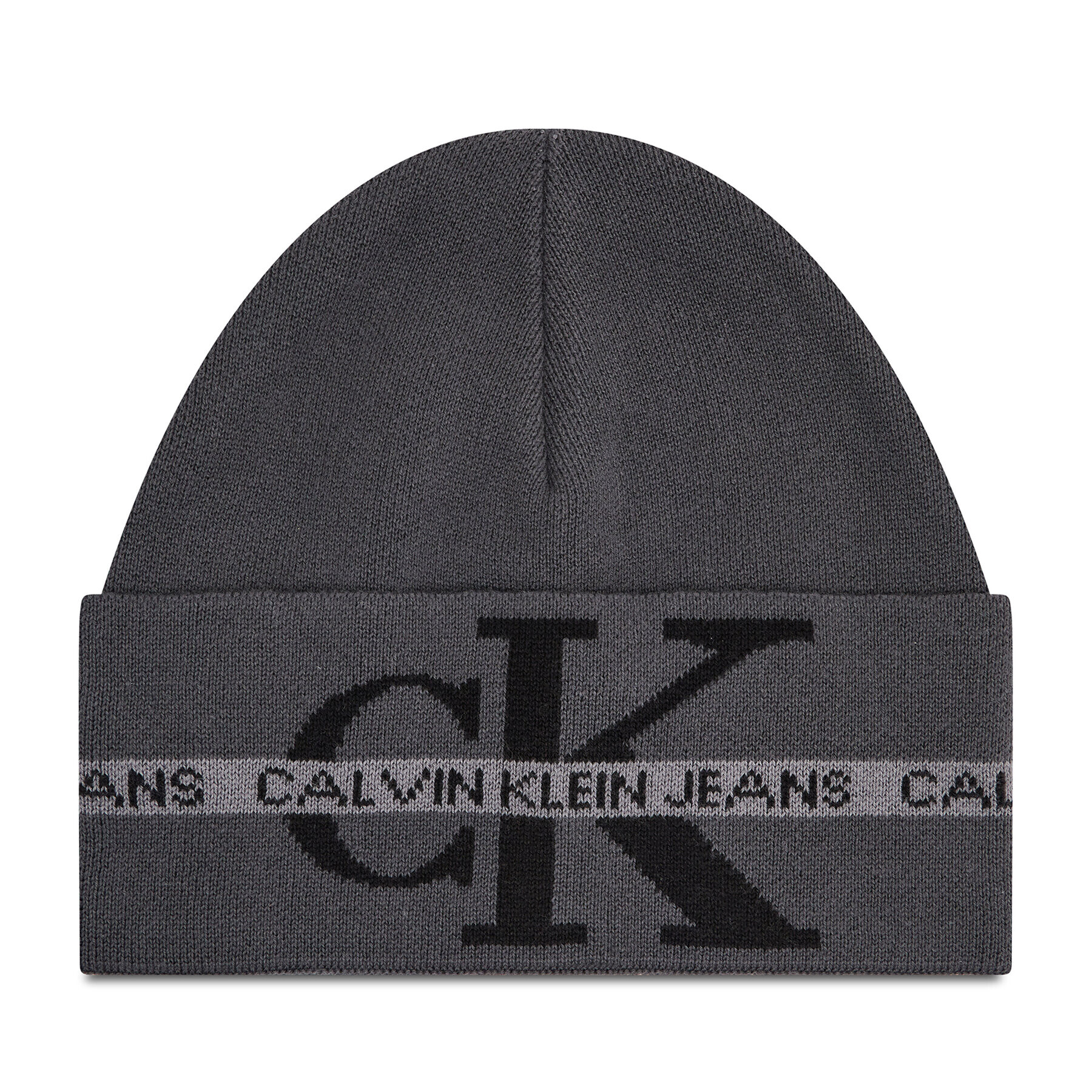 Calvin Klein Jeans Čepice Monogram Cotton Tape Beanie K50K507181 Černá - Pepit.cz