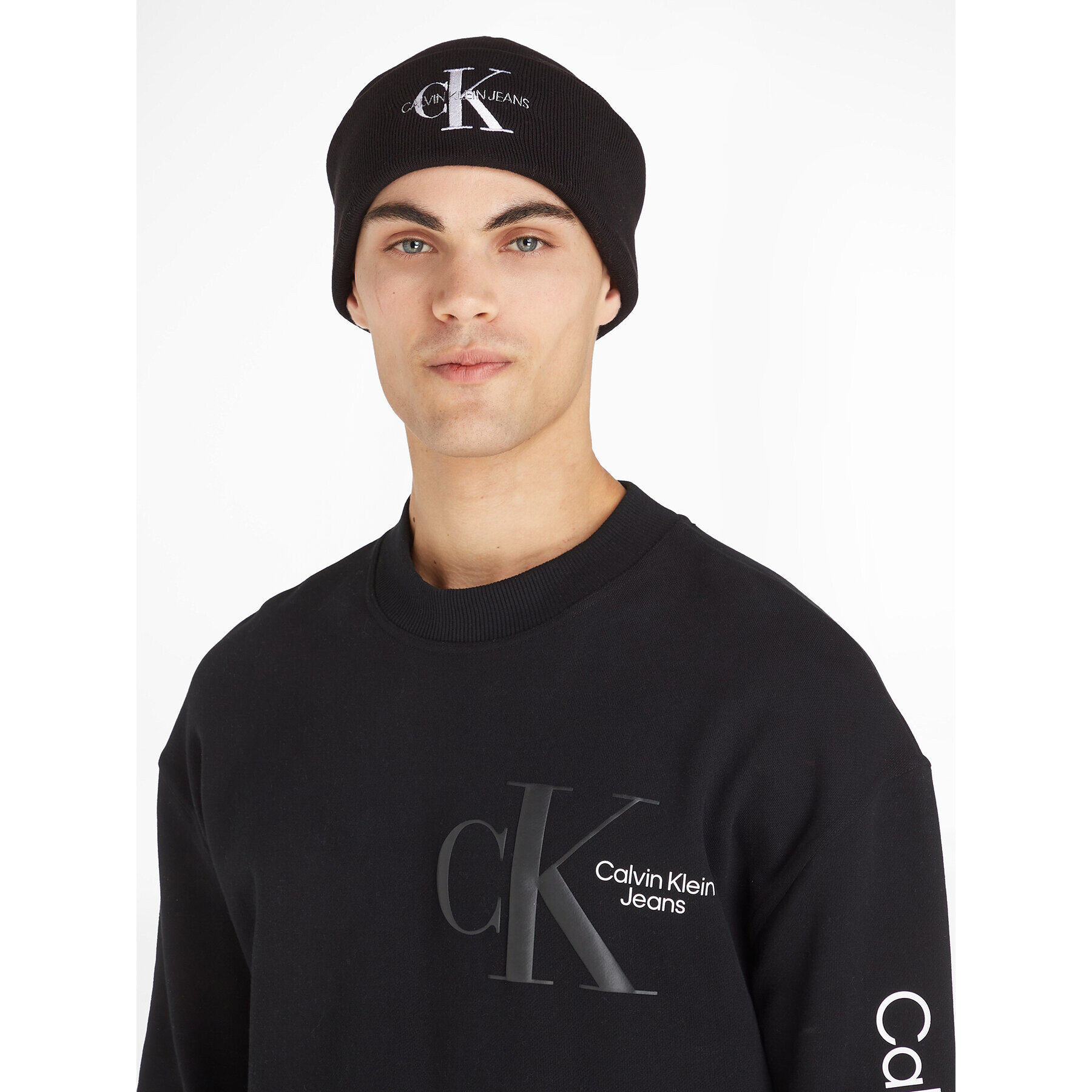 Calvin Klein Jeans Čepice Monologo Embro Beanie K50K511160 Černá - Pepit.cz