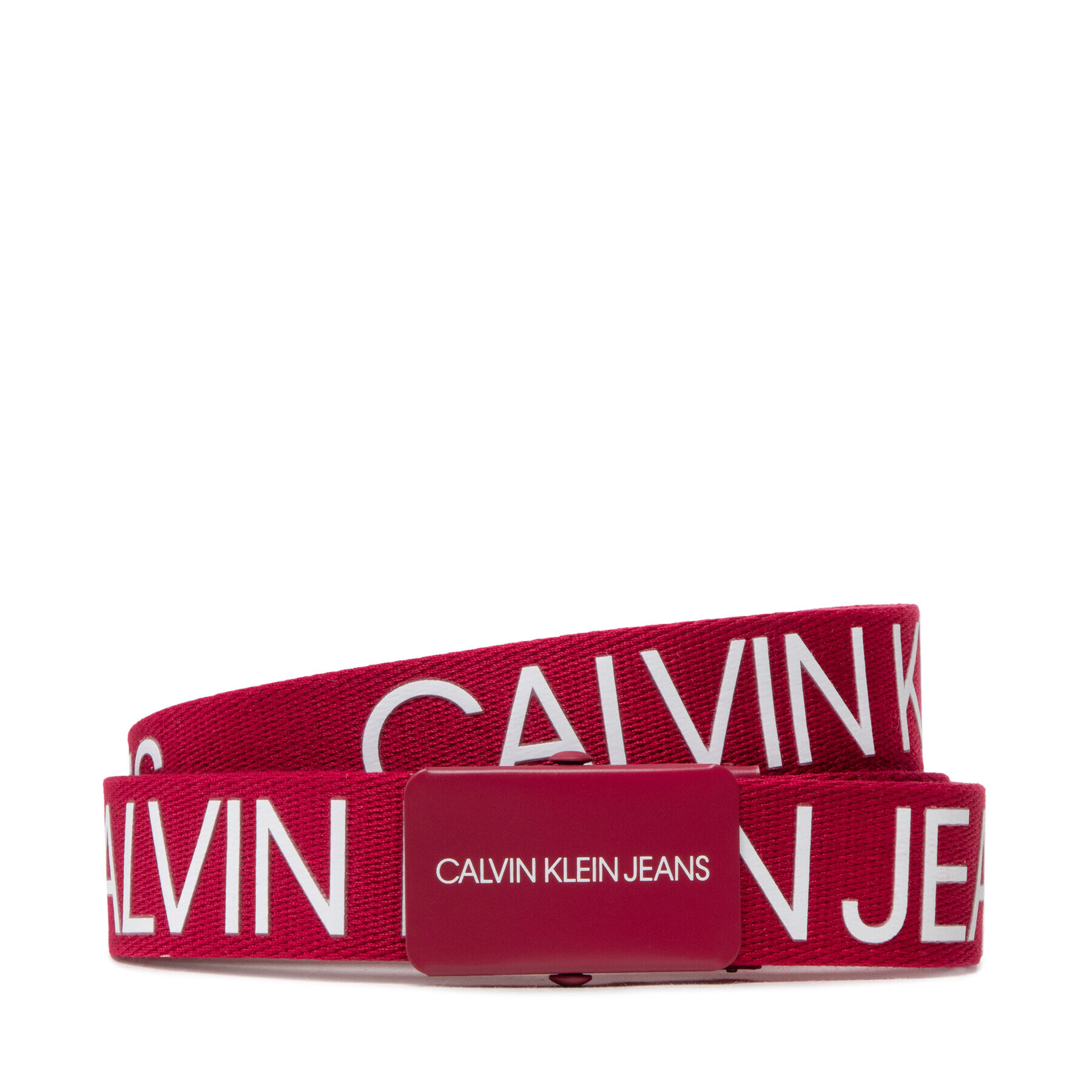 Calvin Klein Jeans Dětský pásek Canvas Logo Belt IU0IU00125 Červená - Pepit.cz