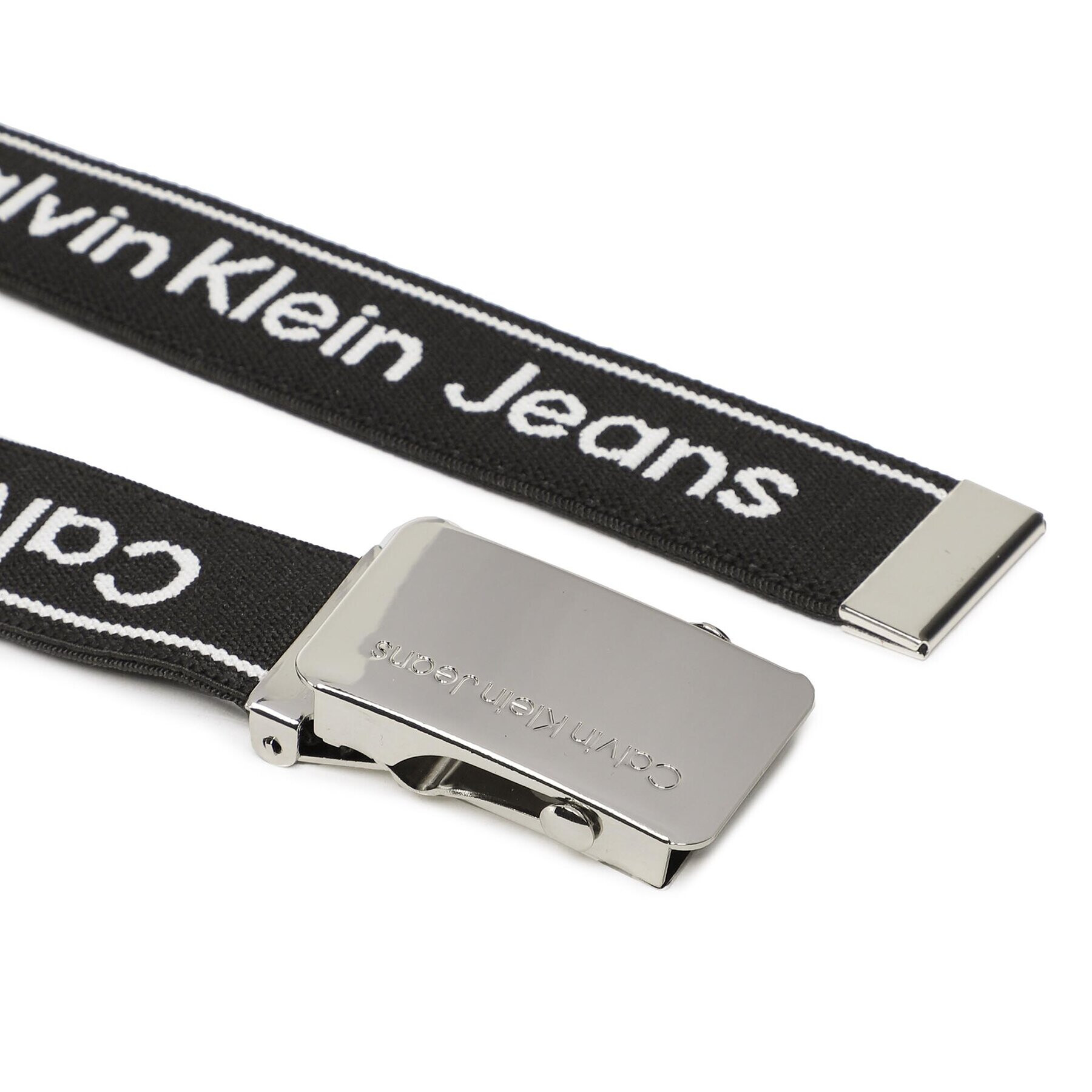 Calvin Klein Jeans Dětský pásek Logo Taupe Buckle Belt IU0IU00393 Černá - Pepit.cz