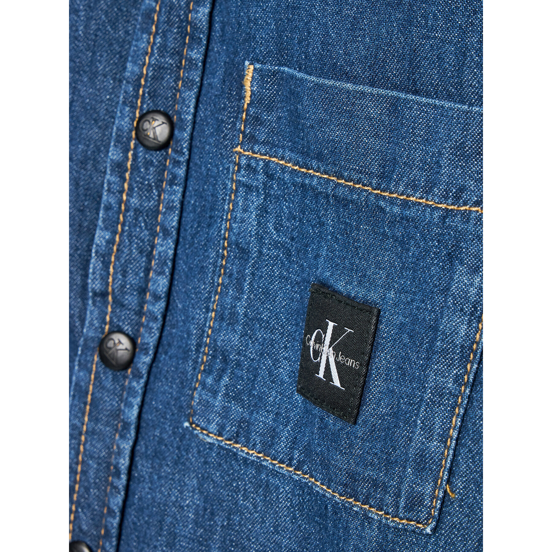 Calvin Klein Jeans džínová košile IB0IB01369 Modrá Regular Fit - Pepit.cz