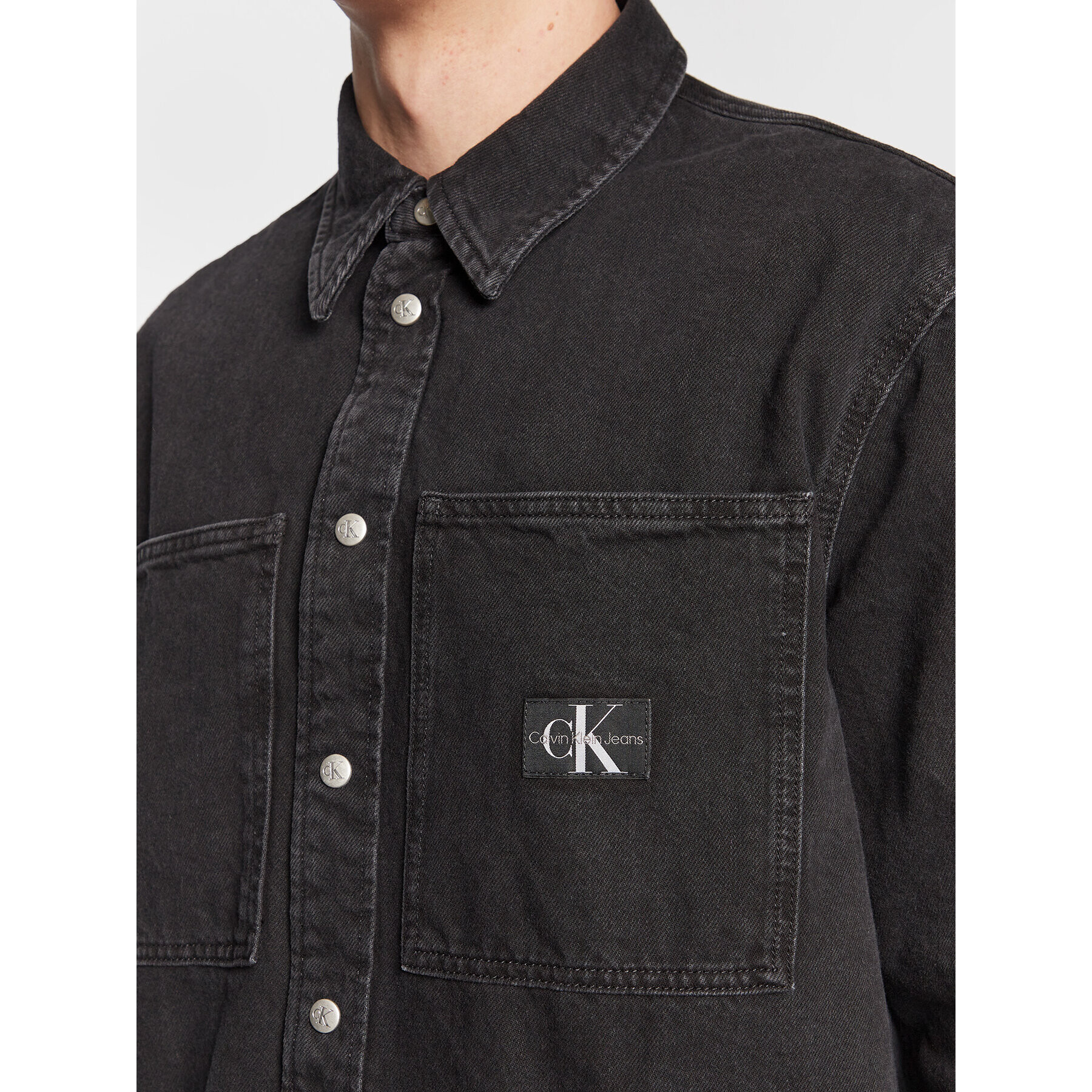 Calvin Klein Jeans džínová košile J30J322388 Černá Relaxed Fit - Pepit.cz