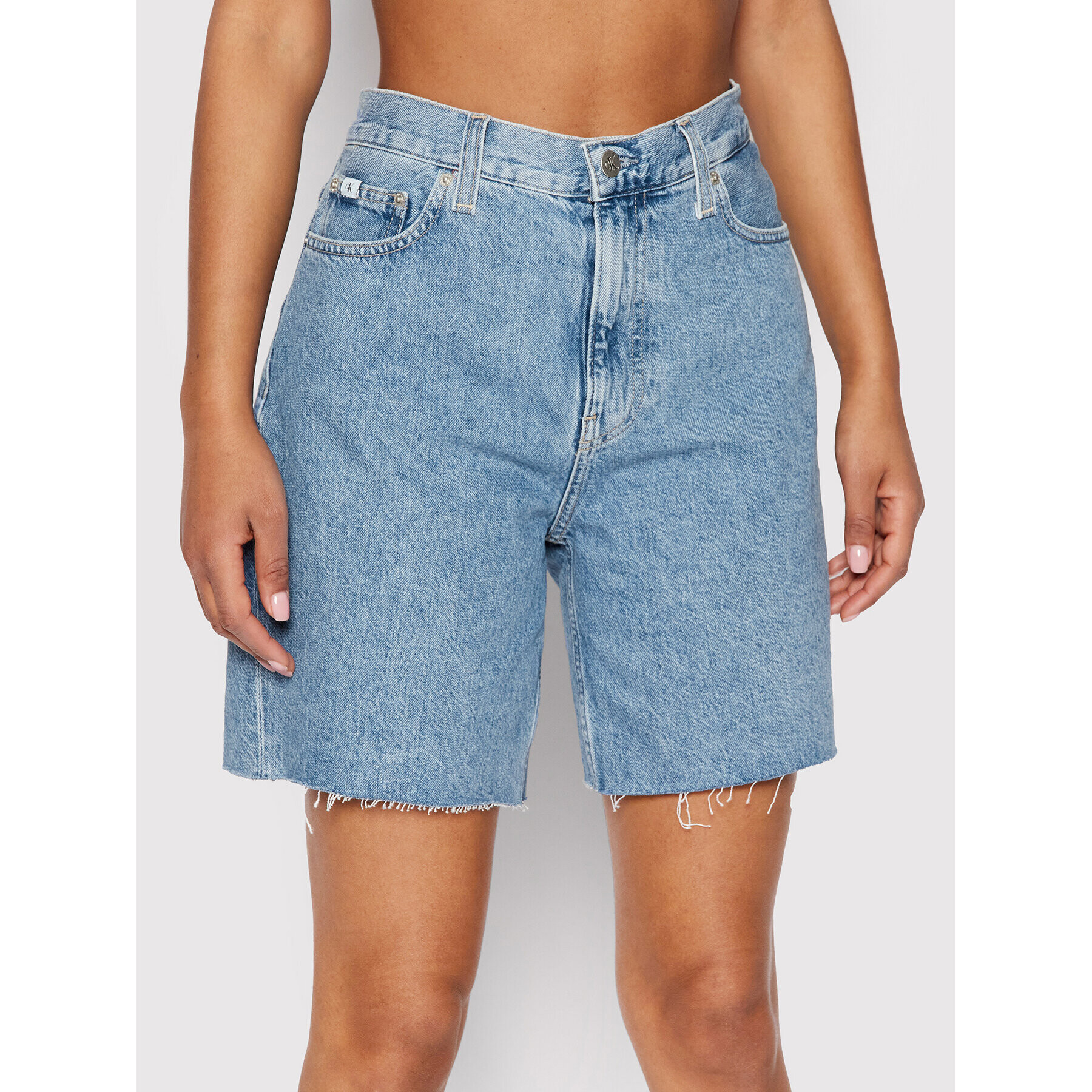 Calvin Klein Jeans Džínové šortky J20J218494 Modrá Mom Fit - Pepit.cz