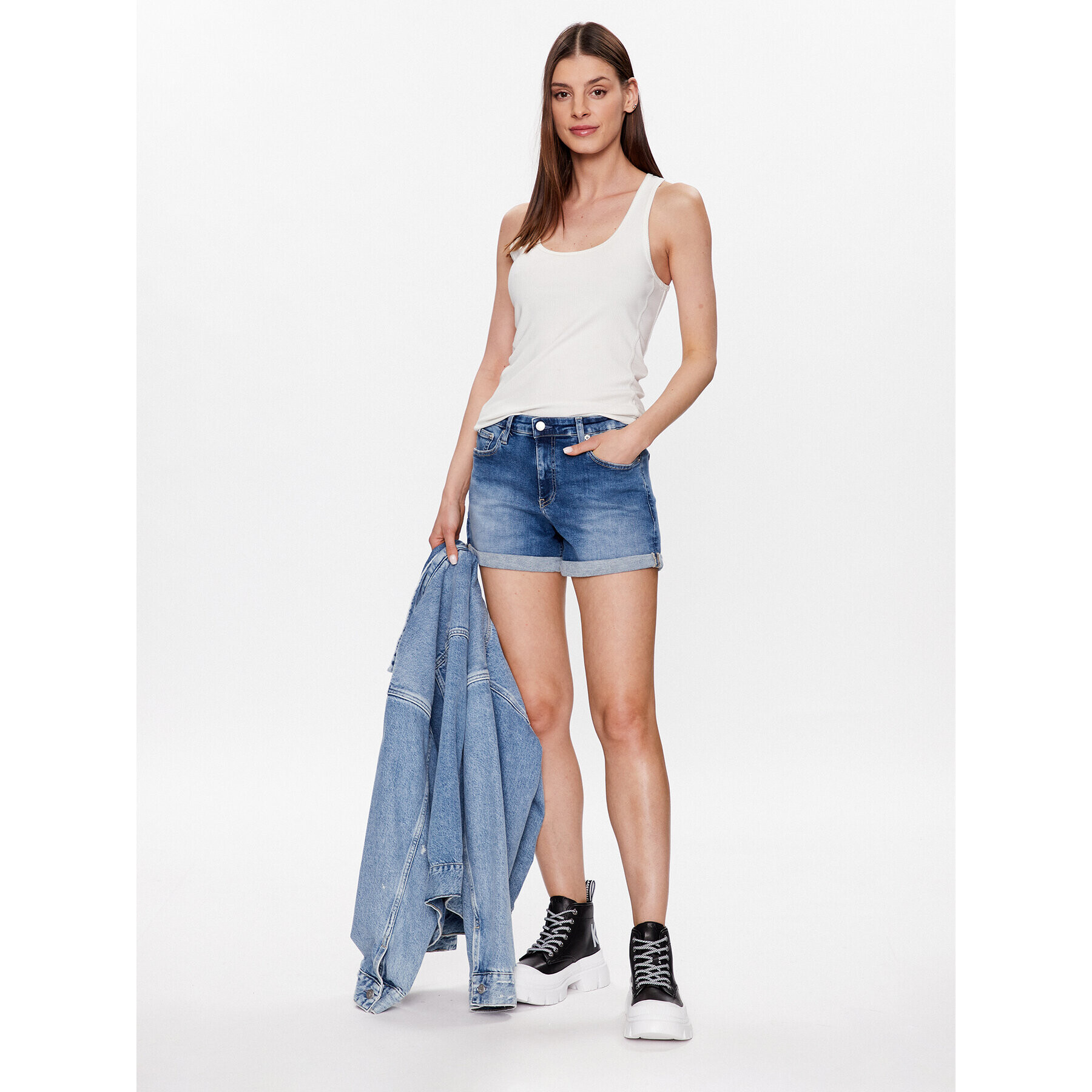 Calvin Klein Jeans Džínové šortky J20J220646 Modrá Regular Fit - Pepit.cz