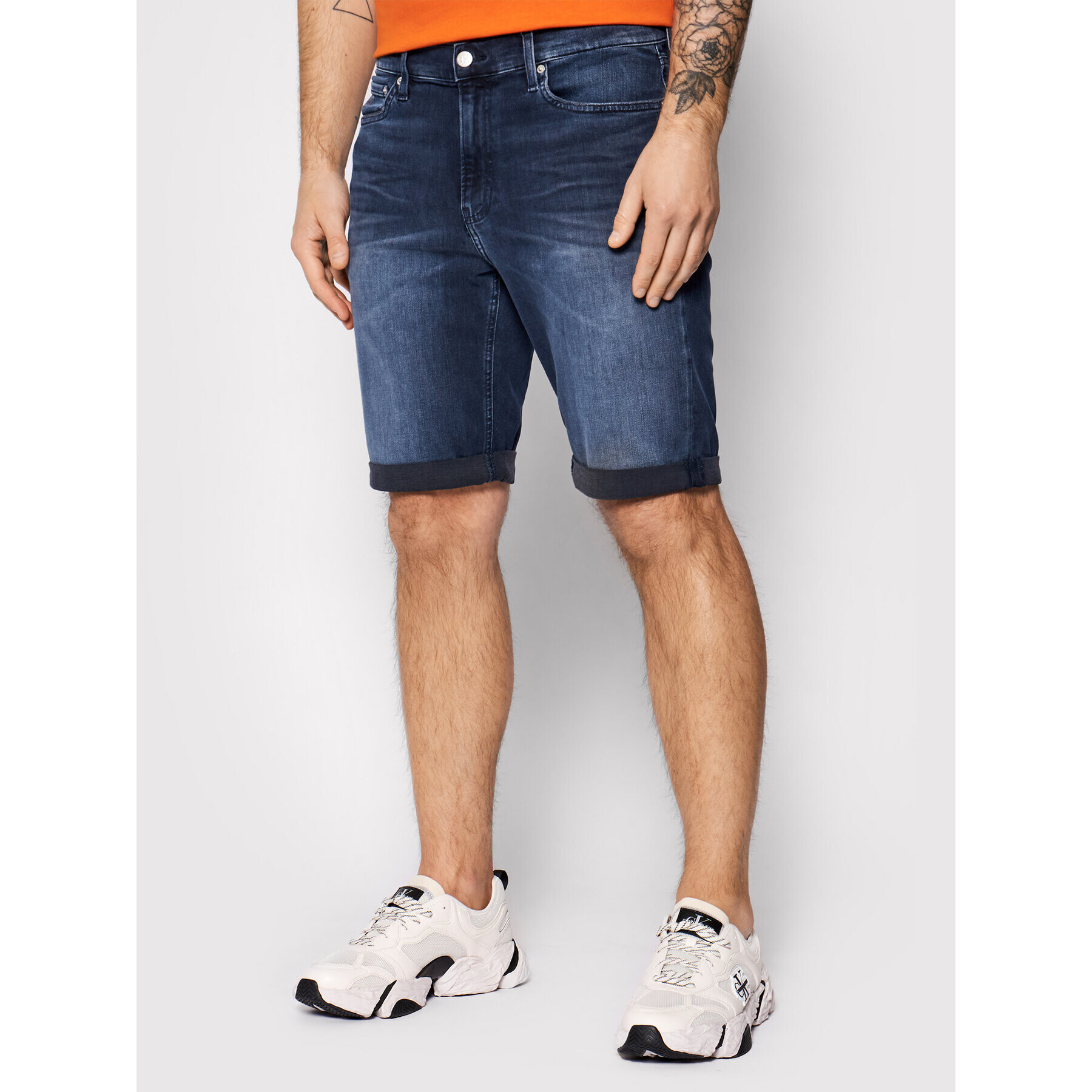 Calvin Klein Jeans Džínové šortky J30J317740 Tmavomodrá Slim Fit - Pepit.cz