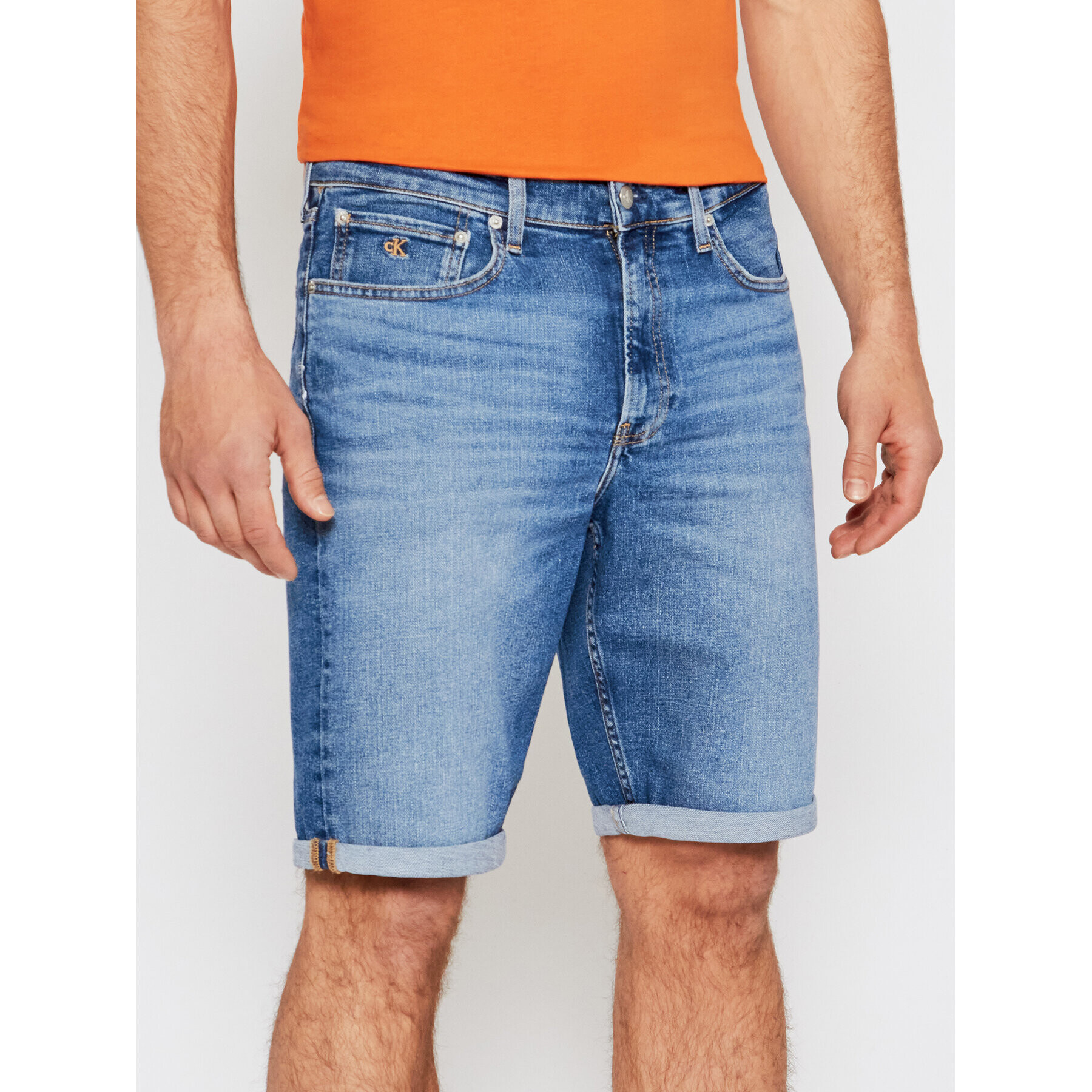 Calvin Klein Jeans Džínové šortky J30J317748 Modrá Regular Fit - Pepit.cz