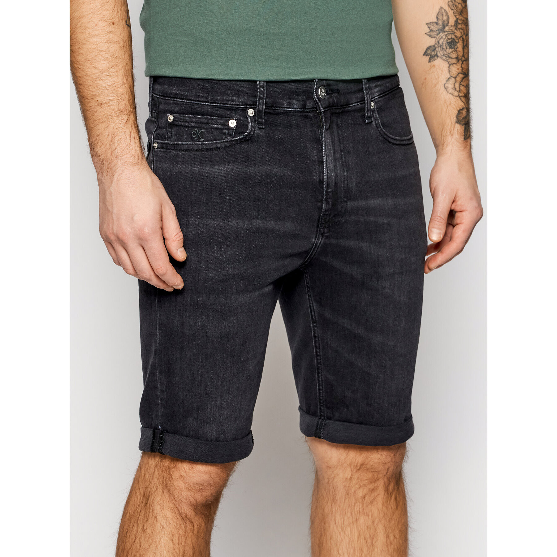 Calvin Klein Jeans Džínové šortky J30J318034 Černá Slim Fit - Pepit.cz