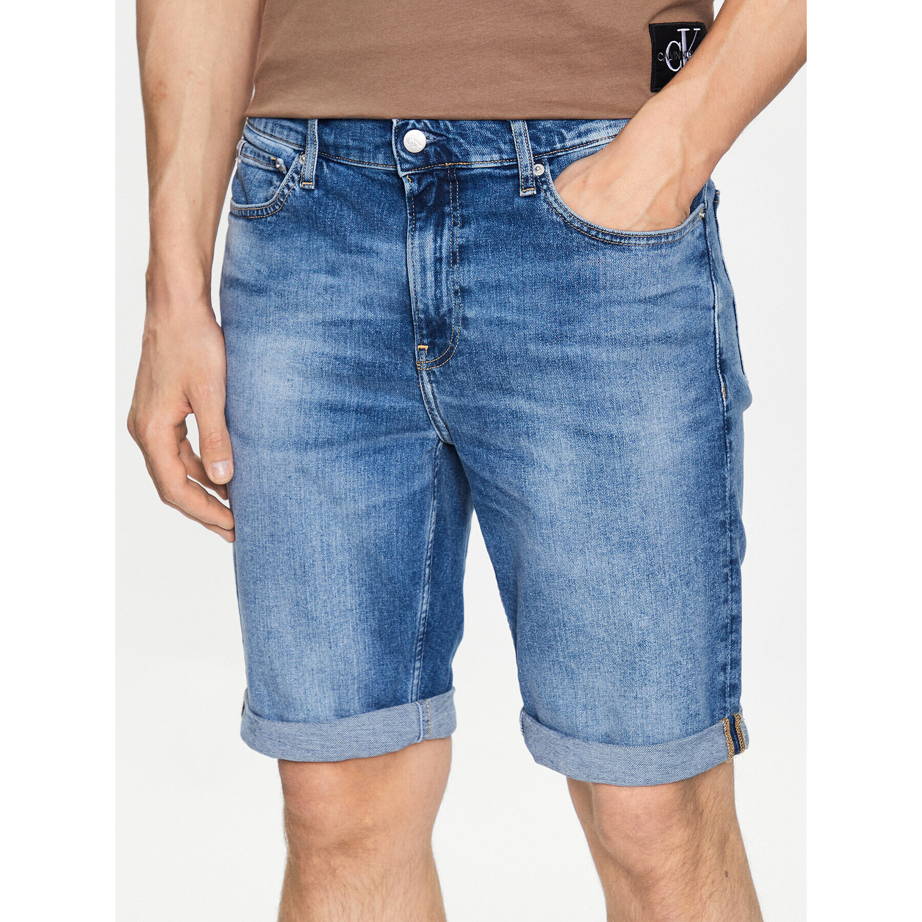 Calvin Klein Jeans Džínové šortky J30J322784 Modrá Slim Fit - Pepit.cz