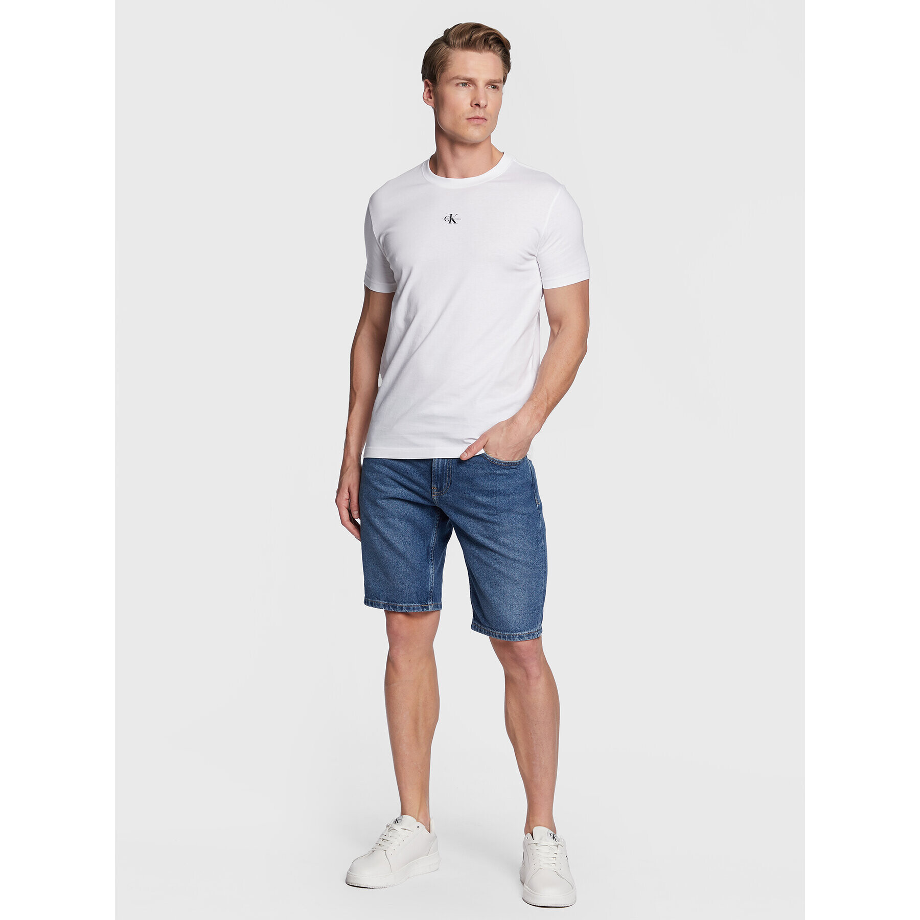 Calvin Klein Jeans Džínové šortky J30J322787 Modrá Regular Fit - Pepit.cz