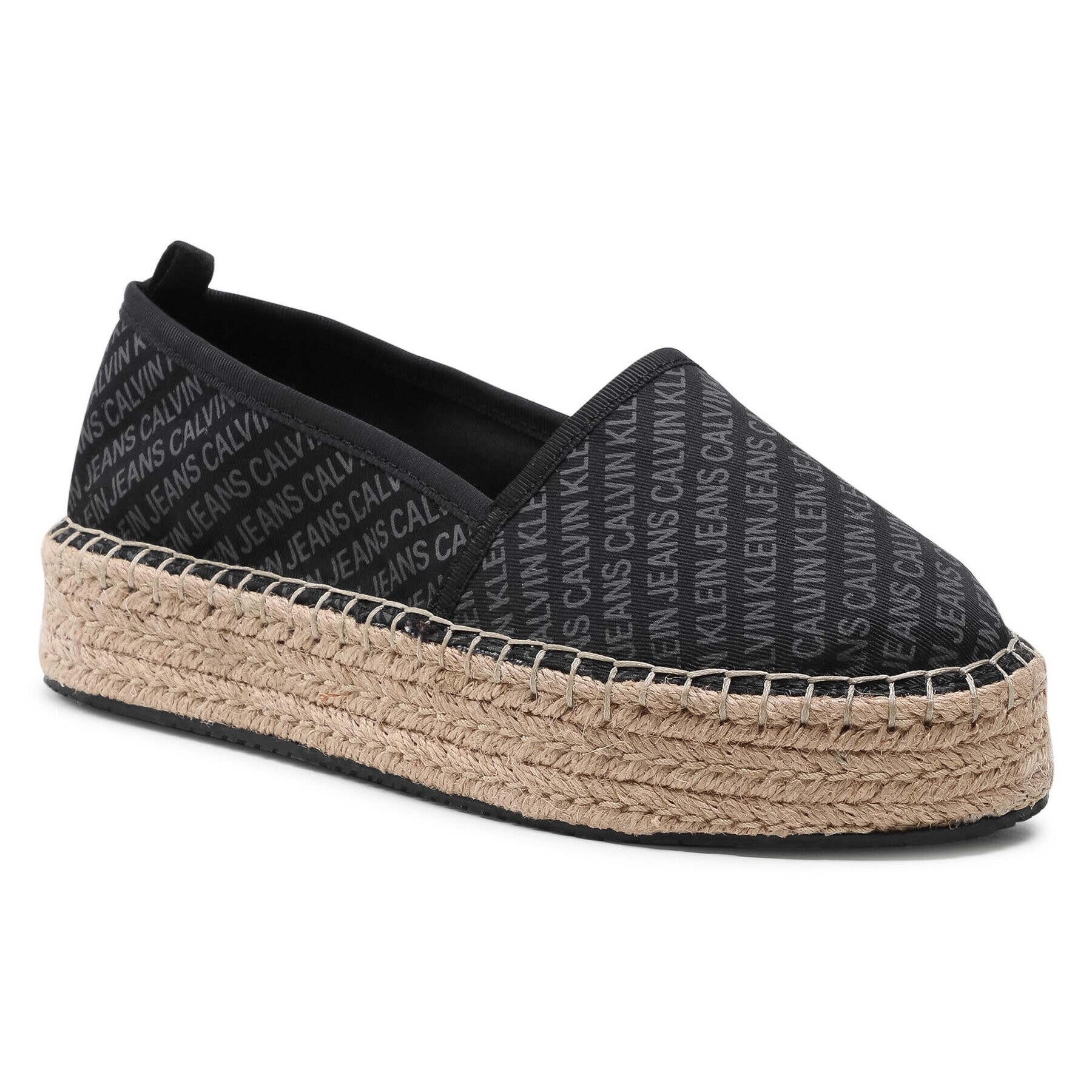 Calvin Klein Jeans Espadrilky Espadrille Wedge Aop Co YW0YW00115 Černá - Pepit.cz