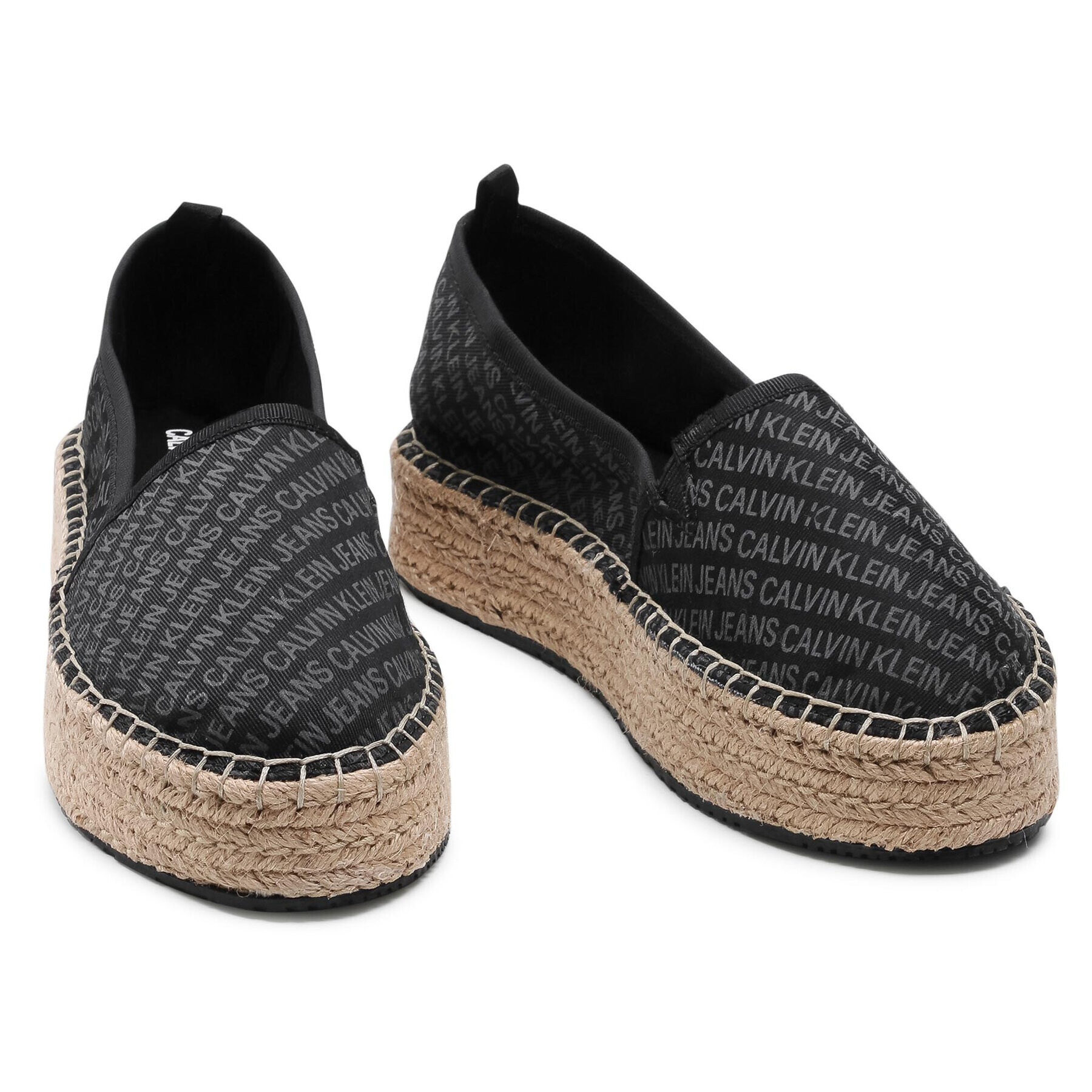 Calvin Klein Jeans Espadrilky Espadrille Wedge Aop Co YW0YW00115 Černá - Pepit.cz