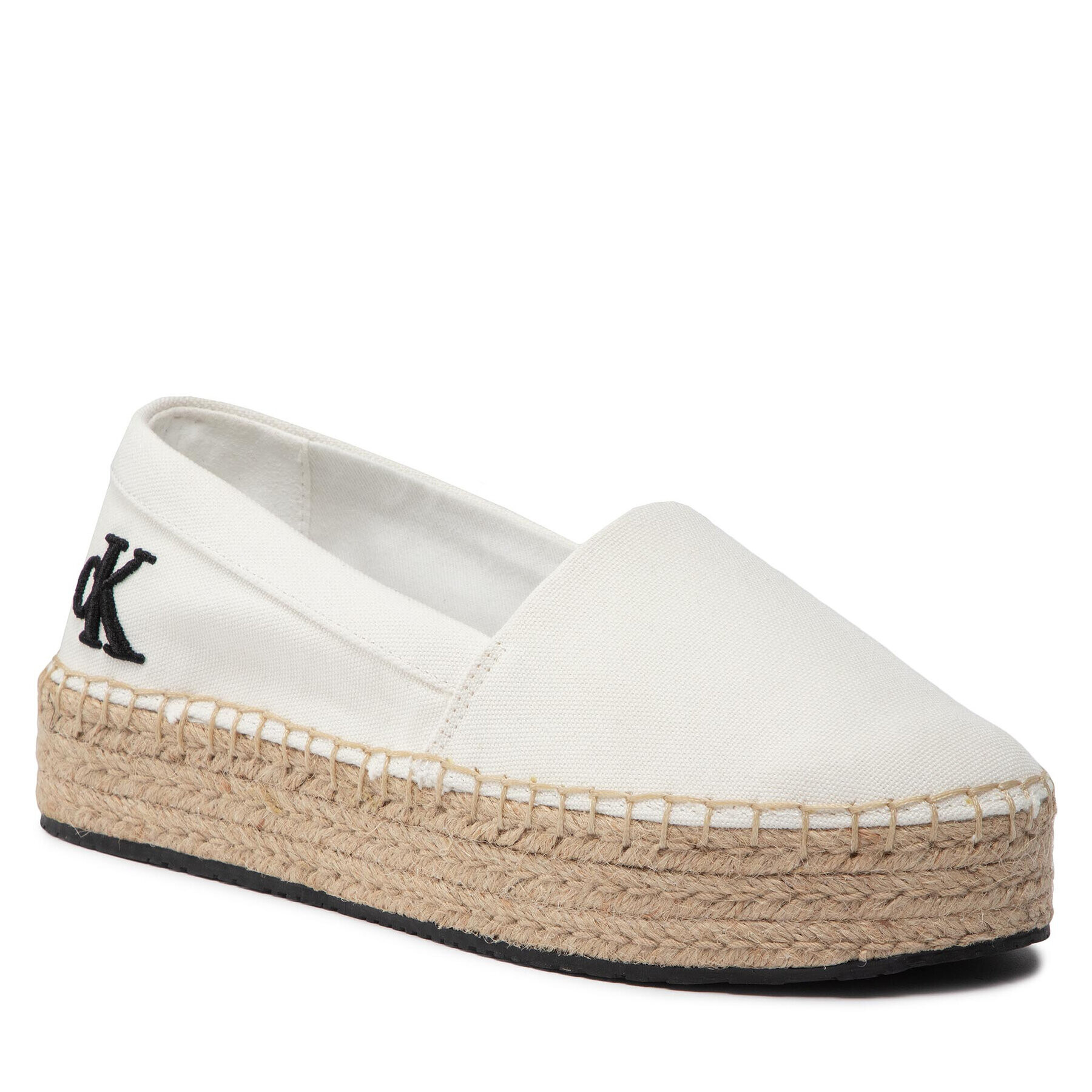 Calvin Klein Jeans Espadrilky Flatform Espadrille YW0YW00661 Bílá - Pepit.cz