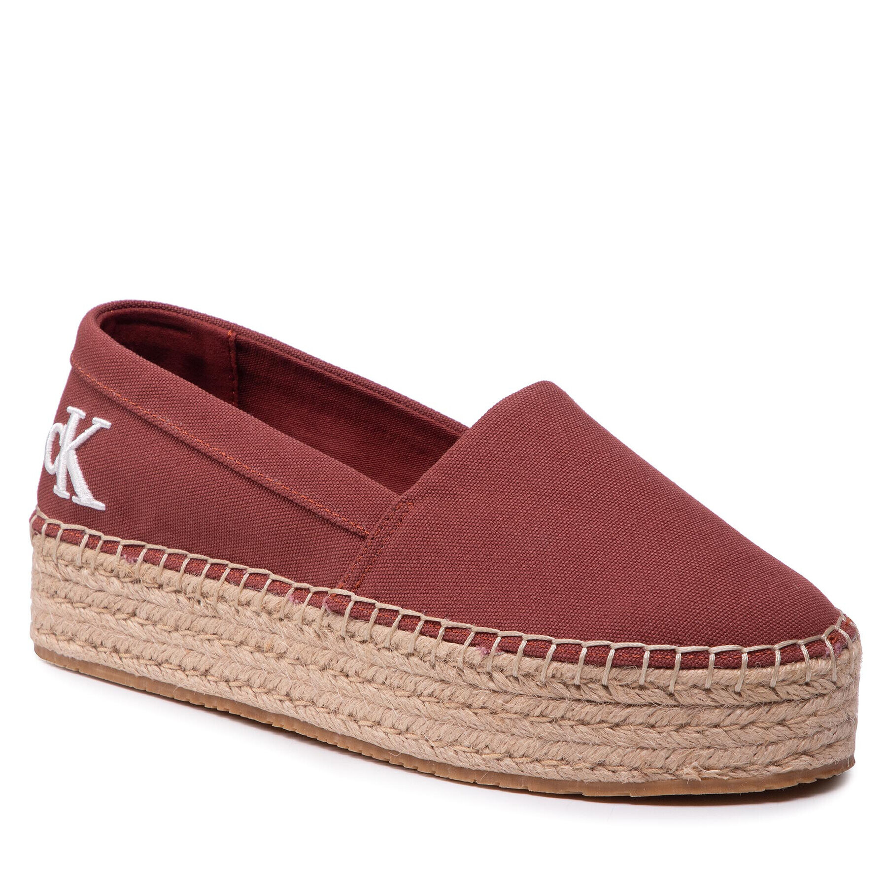 Calvin Klein Jeans Espadrilky Flatform Espadrille YW0YW00661 Bordó - Pepit.cz