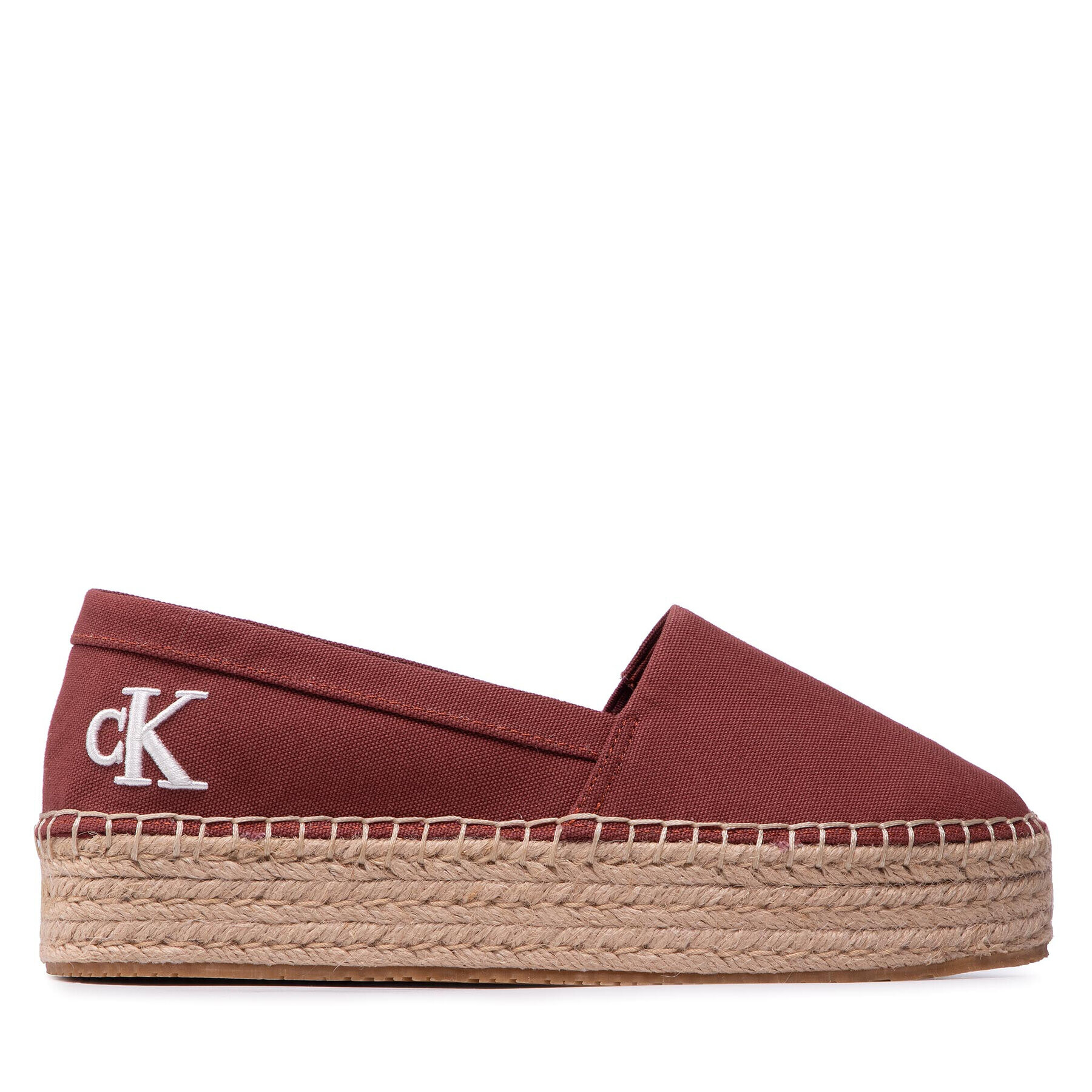 Calvin Klein Jeans Espadrilky Flatform Espadrille YW0YW00661 Bordó - Pepit.cz