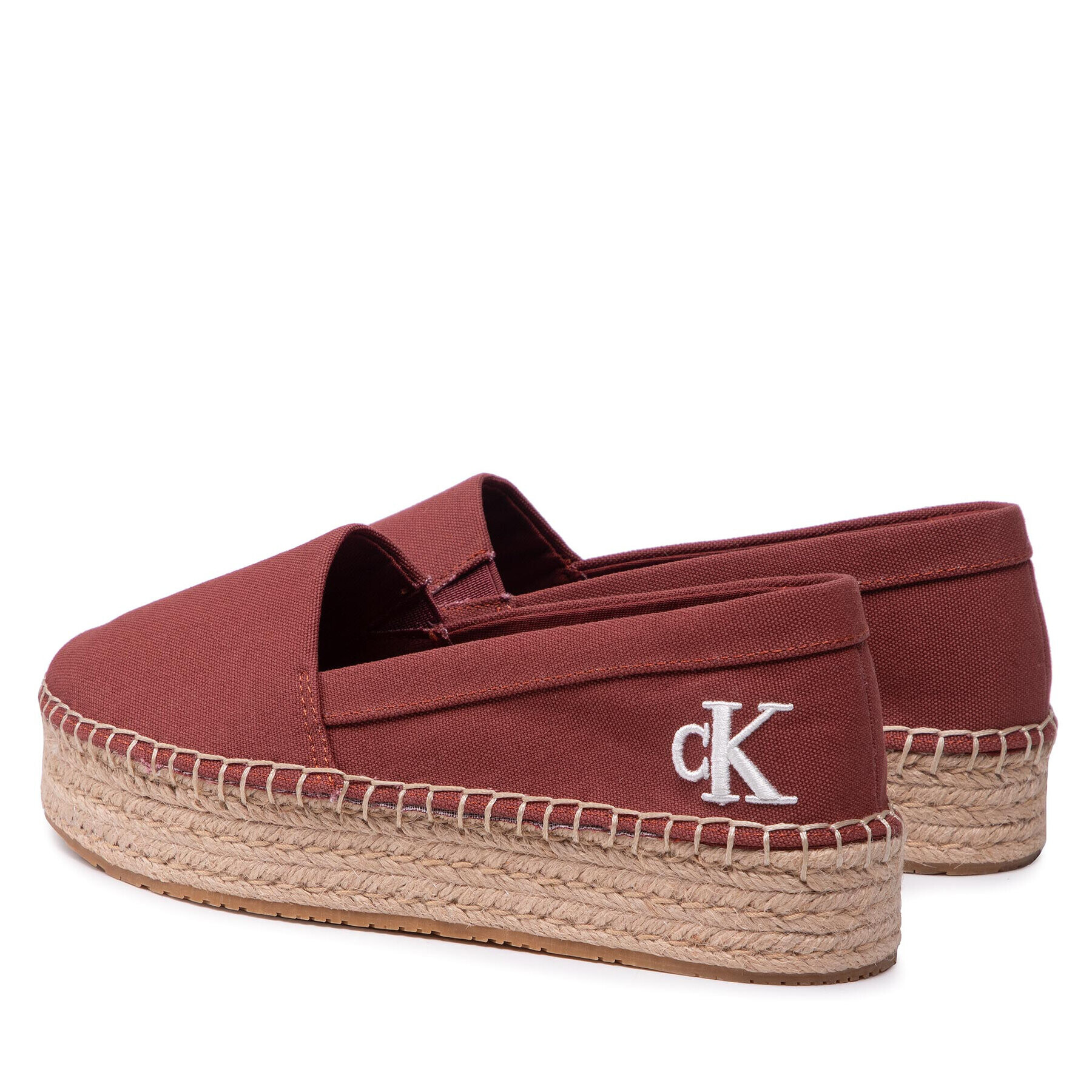 Calvin Klein Jeans Espadrilky Flatform Espadrille YW0YW00661 Bordó - Pepit.cz