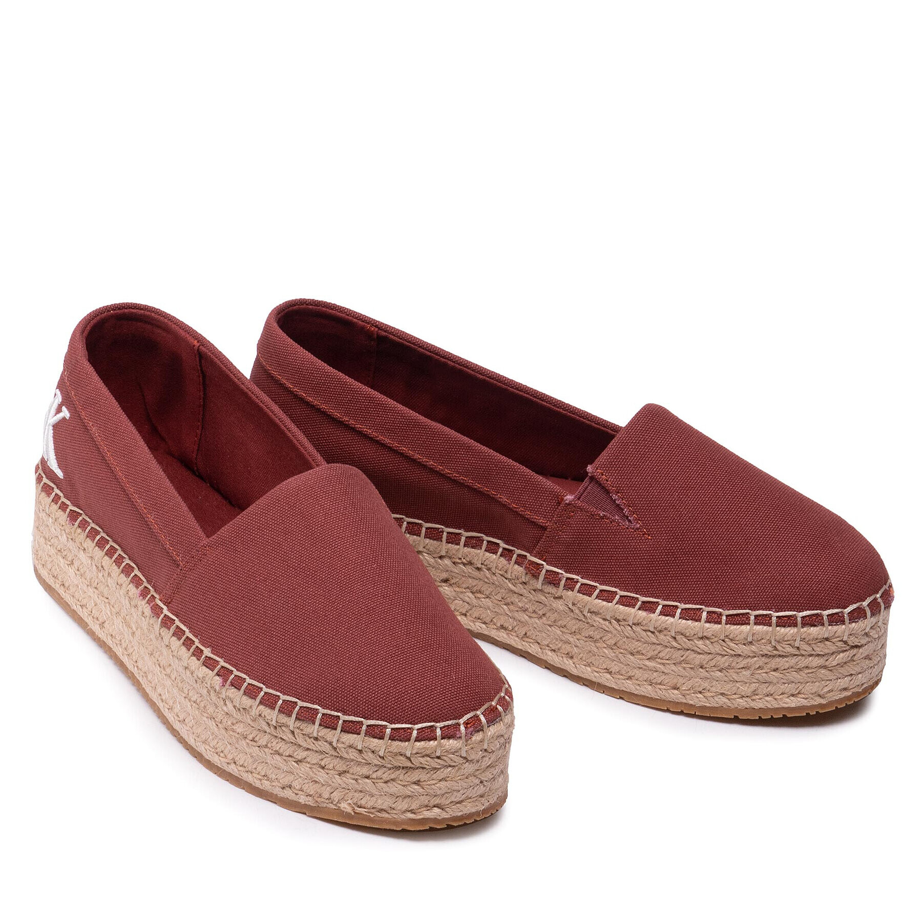 Calvin Klein Jeans Espadrilky Flatform Espadrille YW0YW00661 Bordó - Pepit.cz