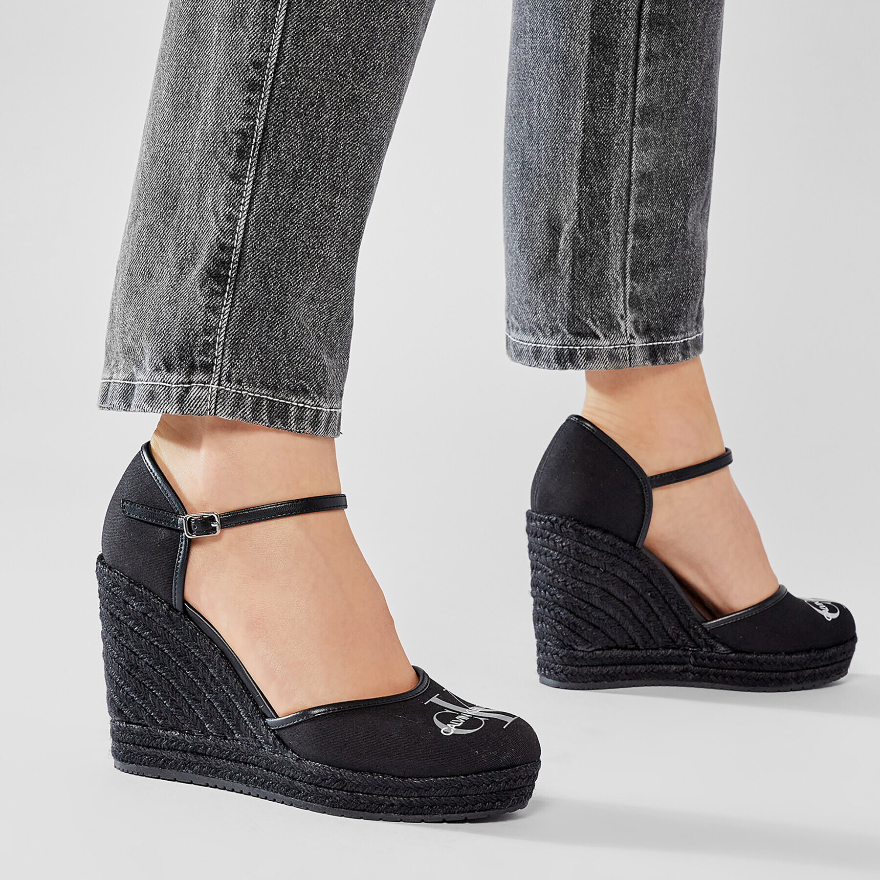 Calvin Klein Jeans Espadrilky Wedge Sandal Close Toe Co YW0YW00150 Černá - Pepit.cz