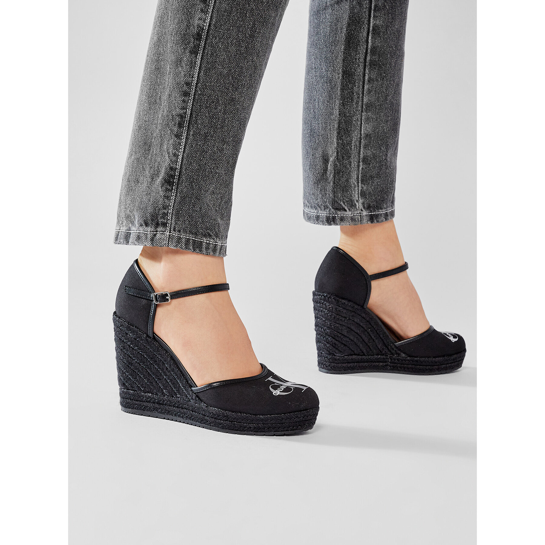 Calvin Klein Jeans Espadrilky Wedge Sandal Close Toe Co YW0YW00150 Černá - Pepit.cz