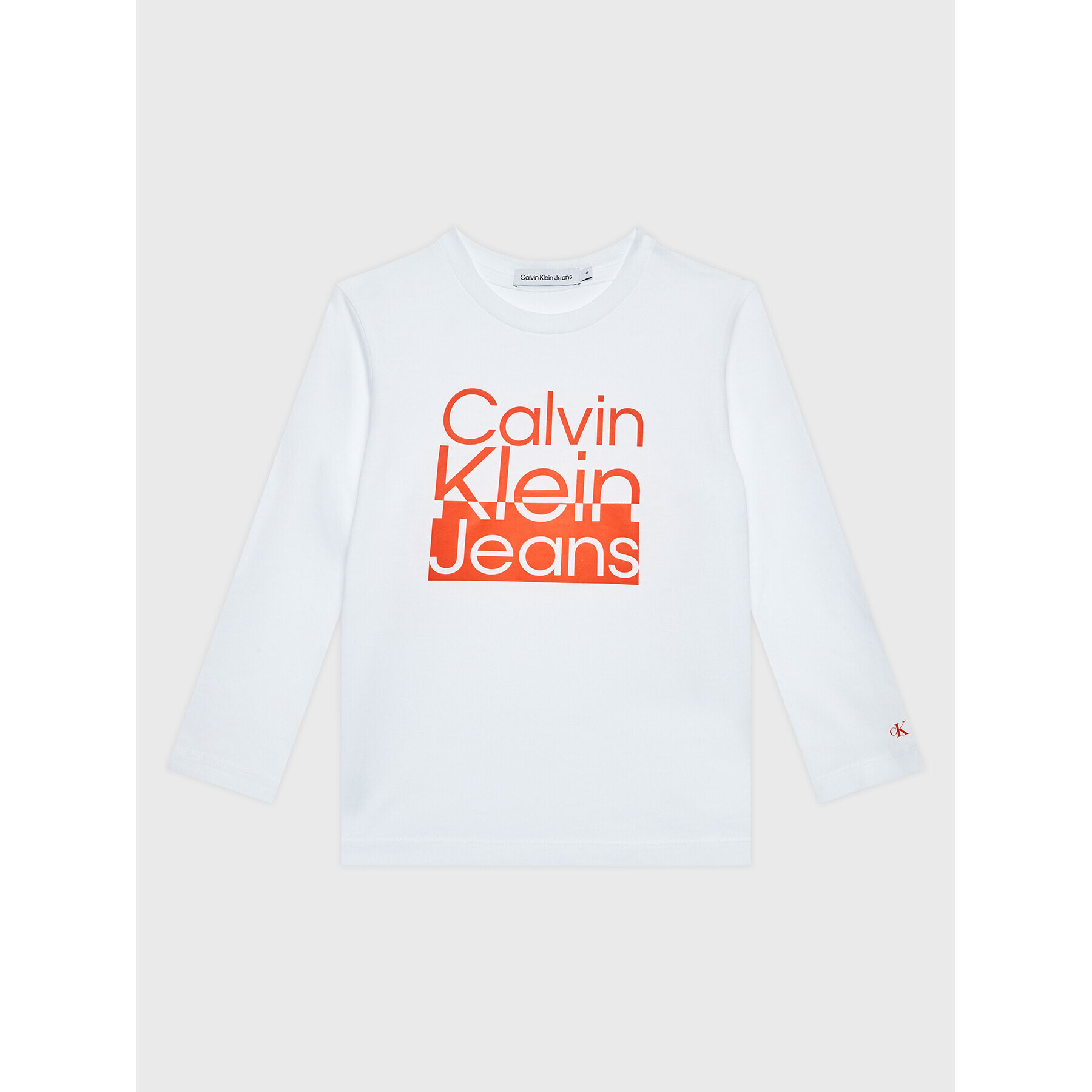 Calvin Klein Jeans Halenka Box Logo IB0IB01451 Bílá Regular Fit - Pepit.cz