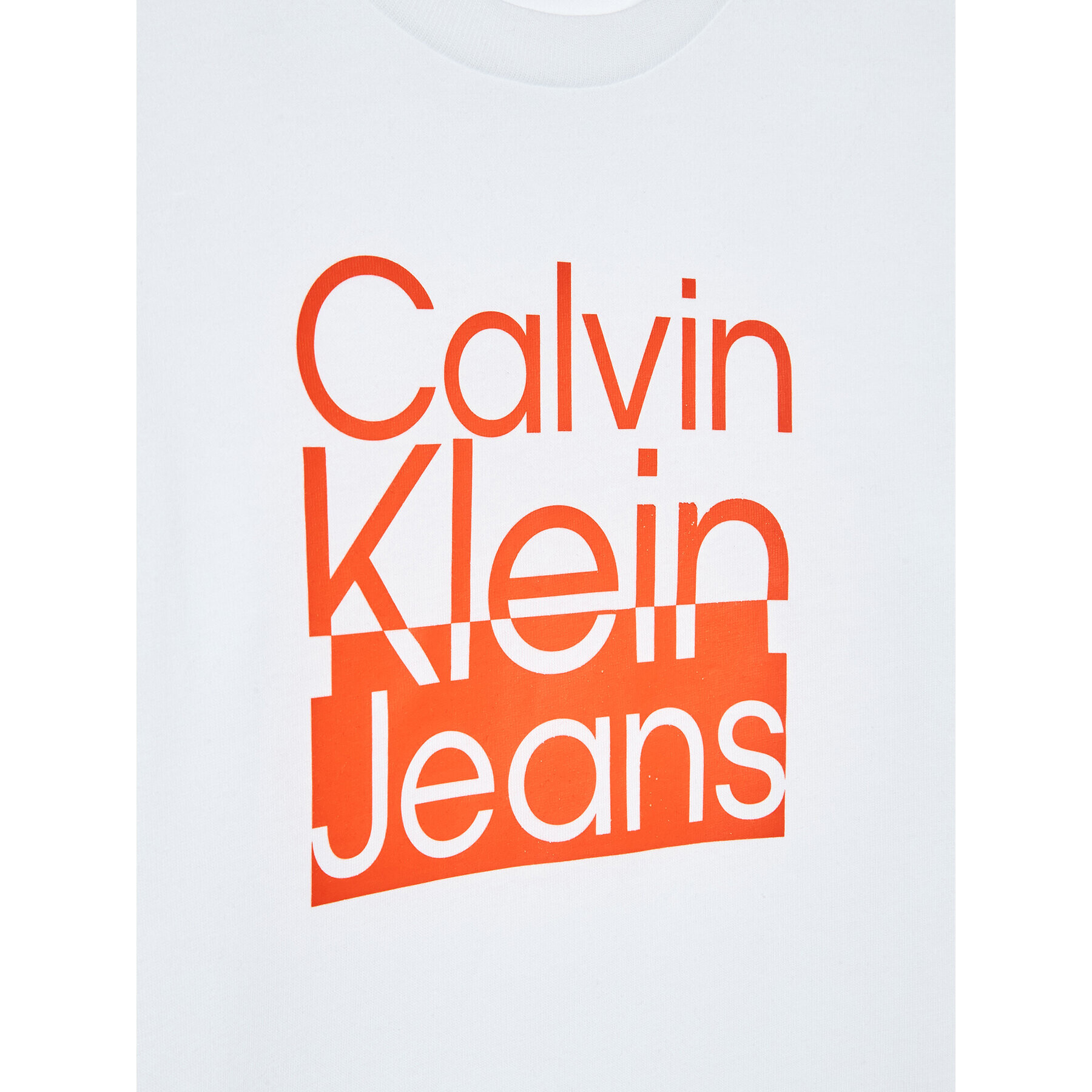 Calvin Klein Jeans Halenka Box Logo IB0IB01451 Bílá Regular Fit - Pepit.cz