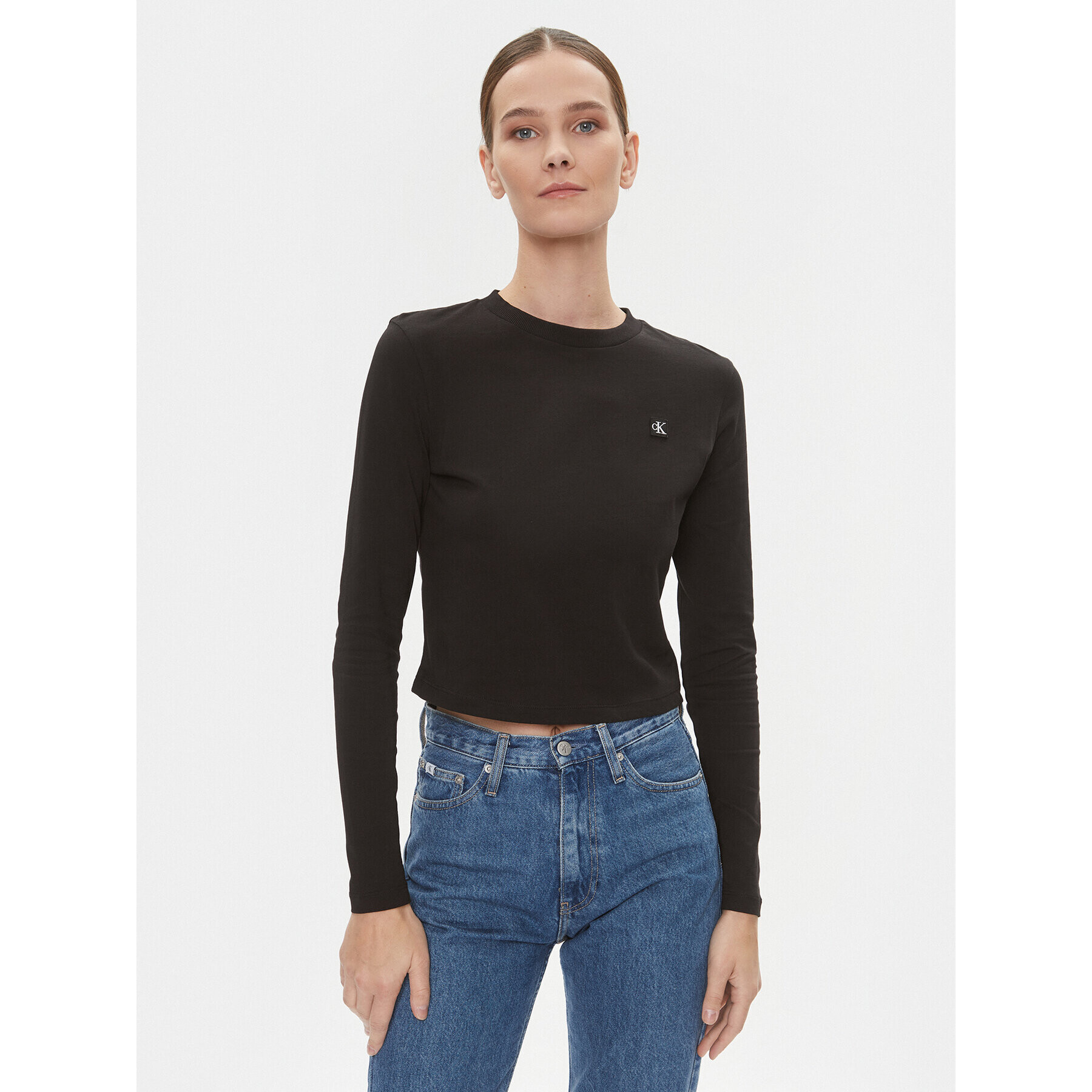 Calvin Klein Jeans Halenka Embro Badge J20J222884 Černá Regular Fit - Pepit.cz