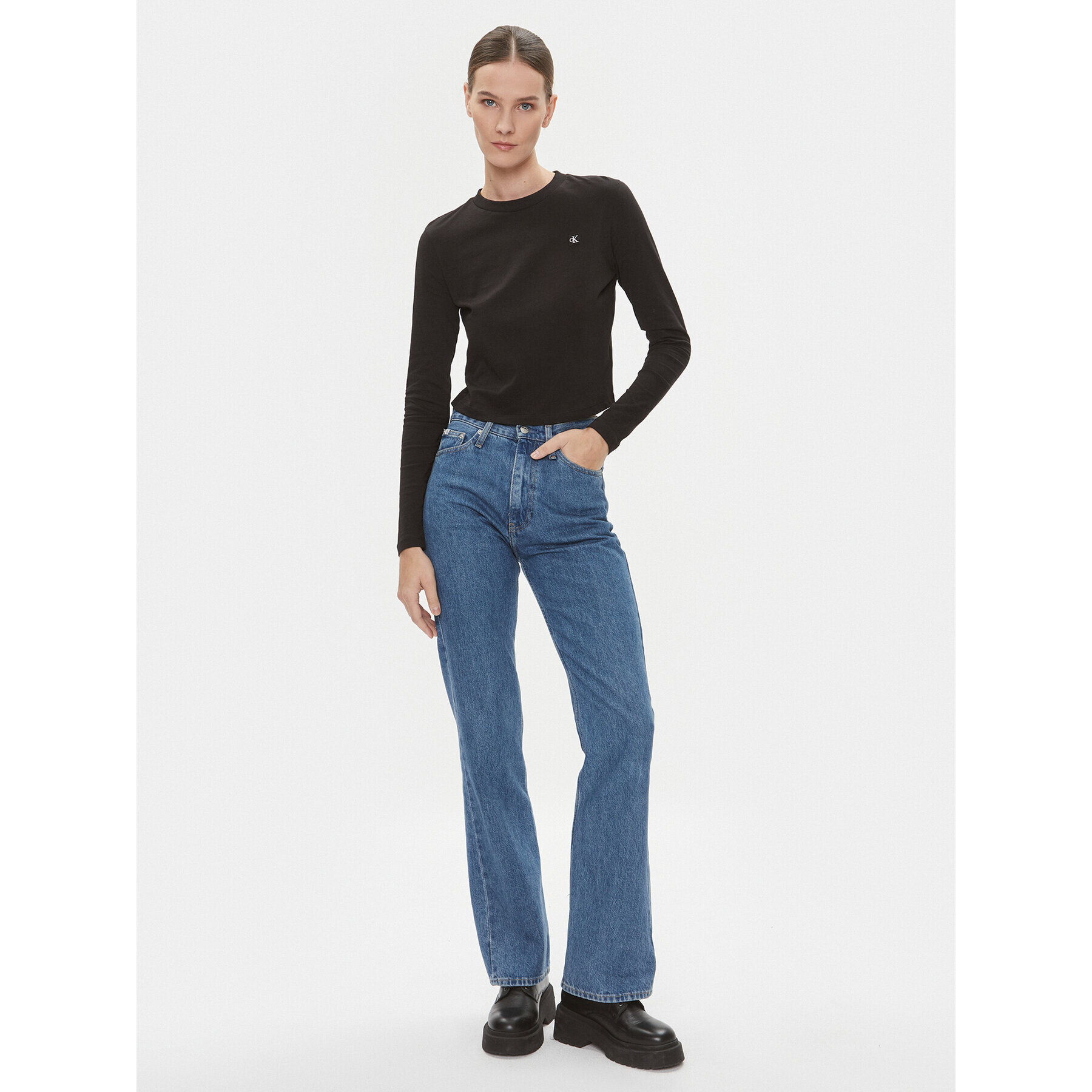 Calvin Klein Jeans Halenka Embro Badge J20J222884 Černá Regular Fit - Pepit.cz